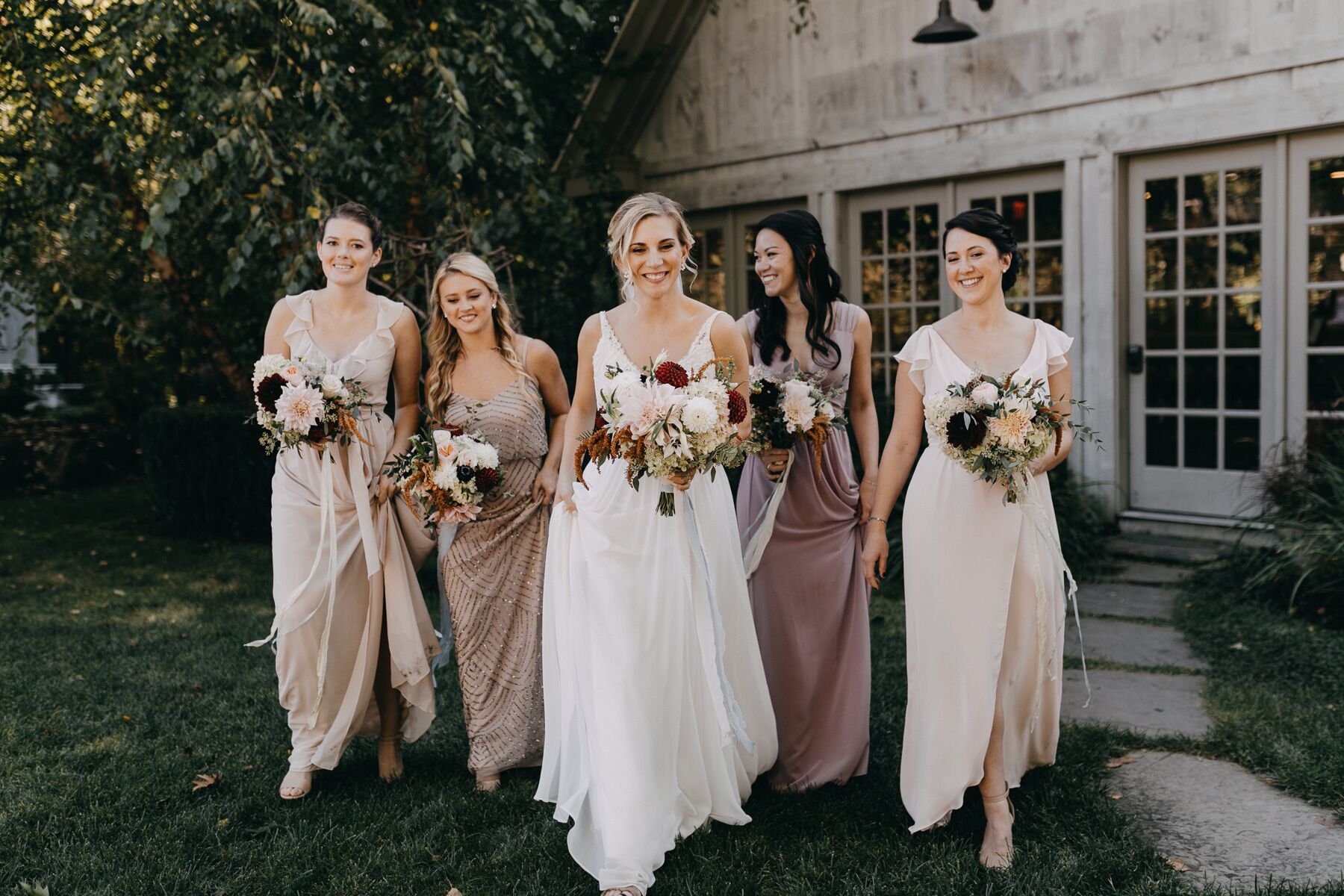 Romantic Neutral Blush Bridesmaid Dresses 1674