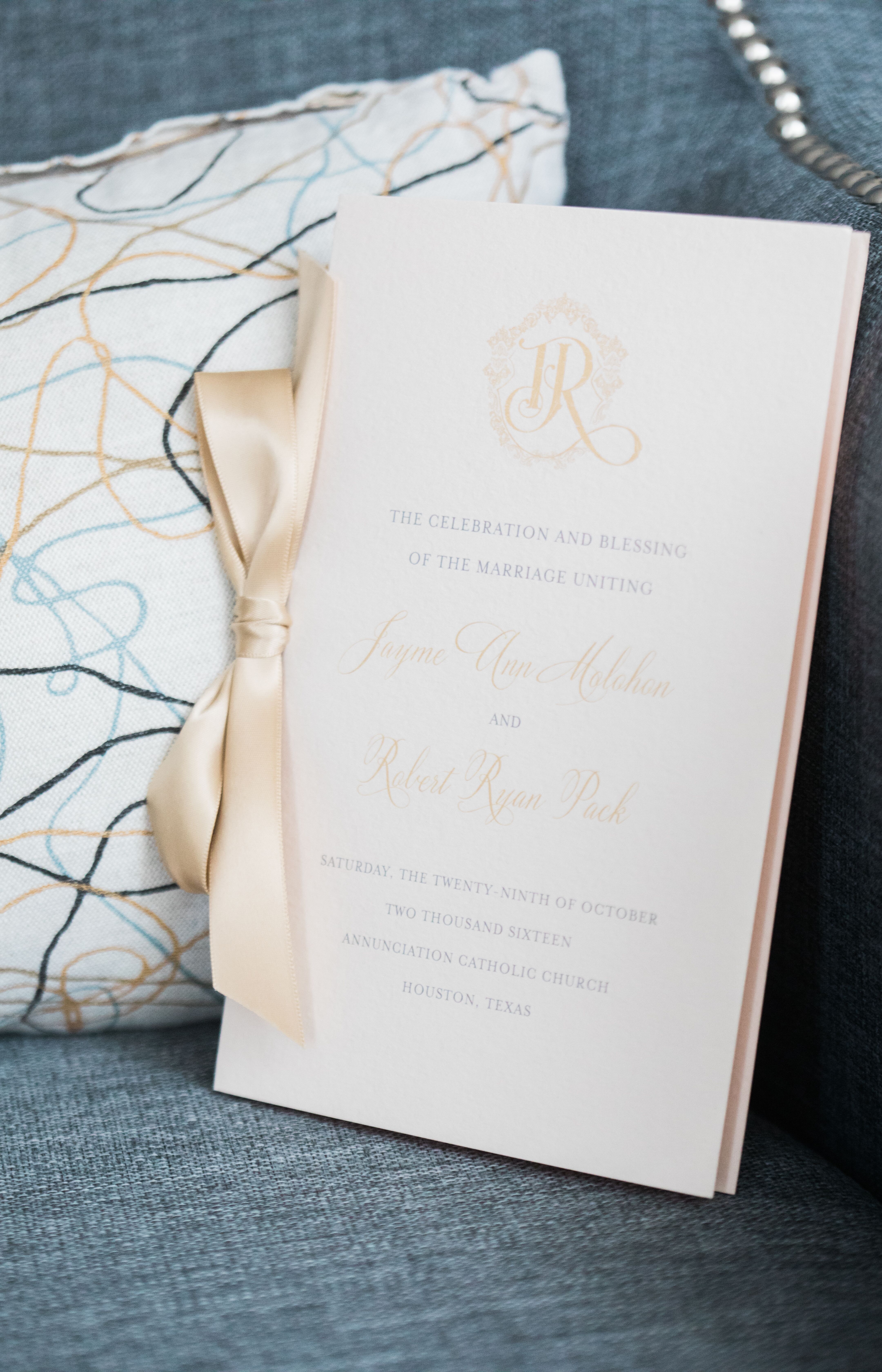 monogram ribbon weddings