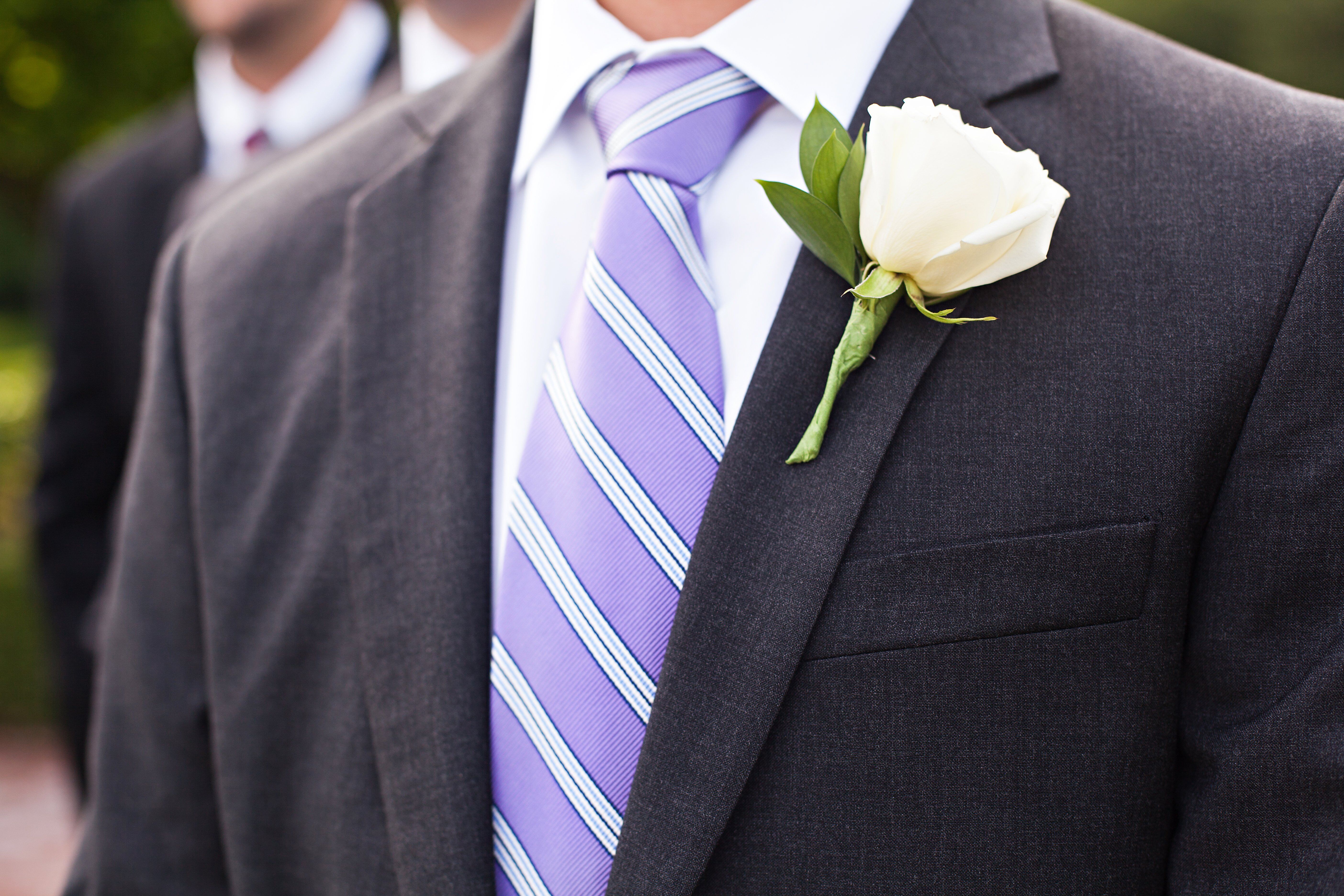 Single White Rose Boutonniere