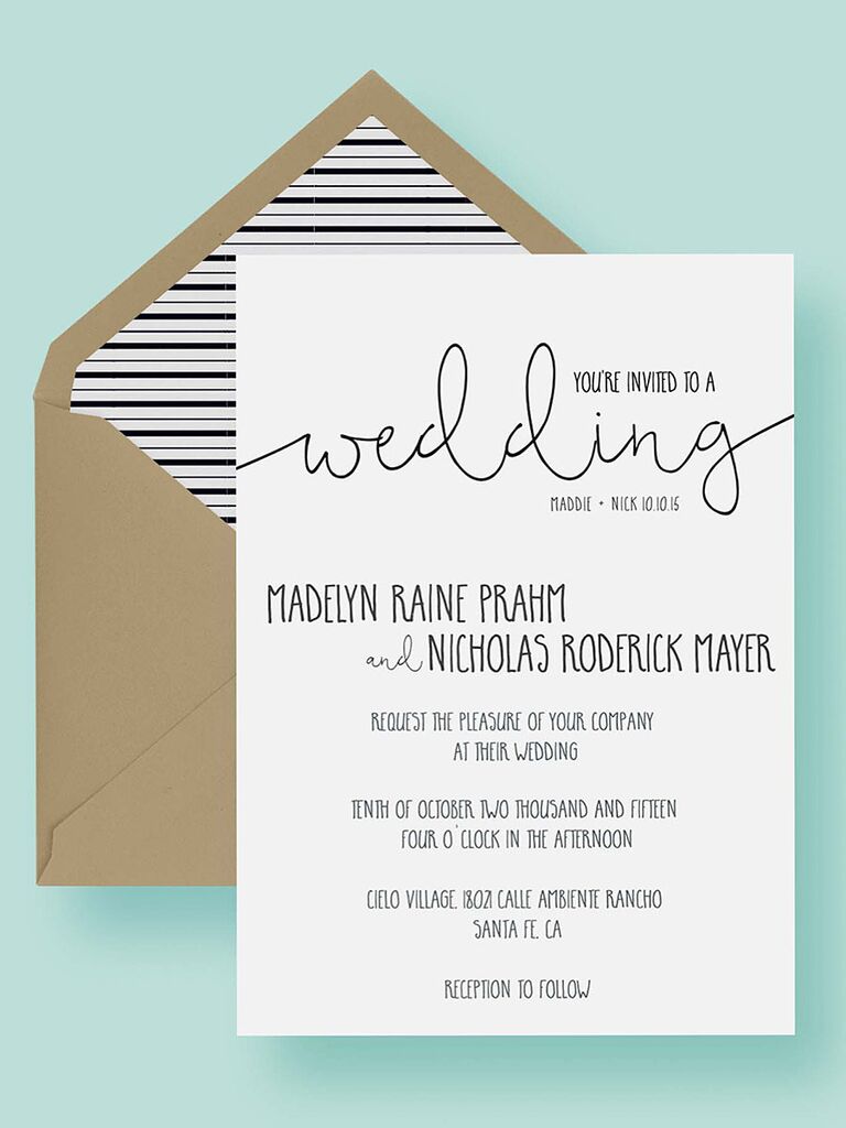 Plain Wedding Invitation Templates 1