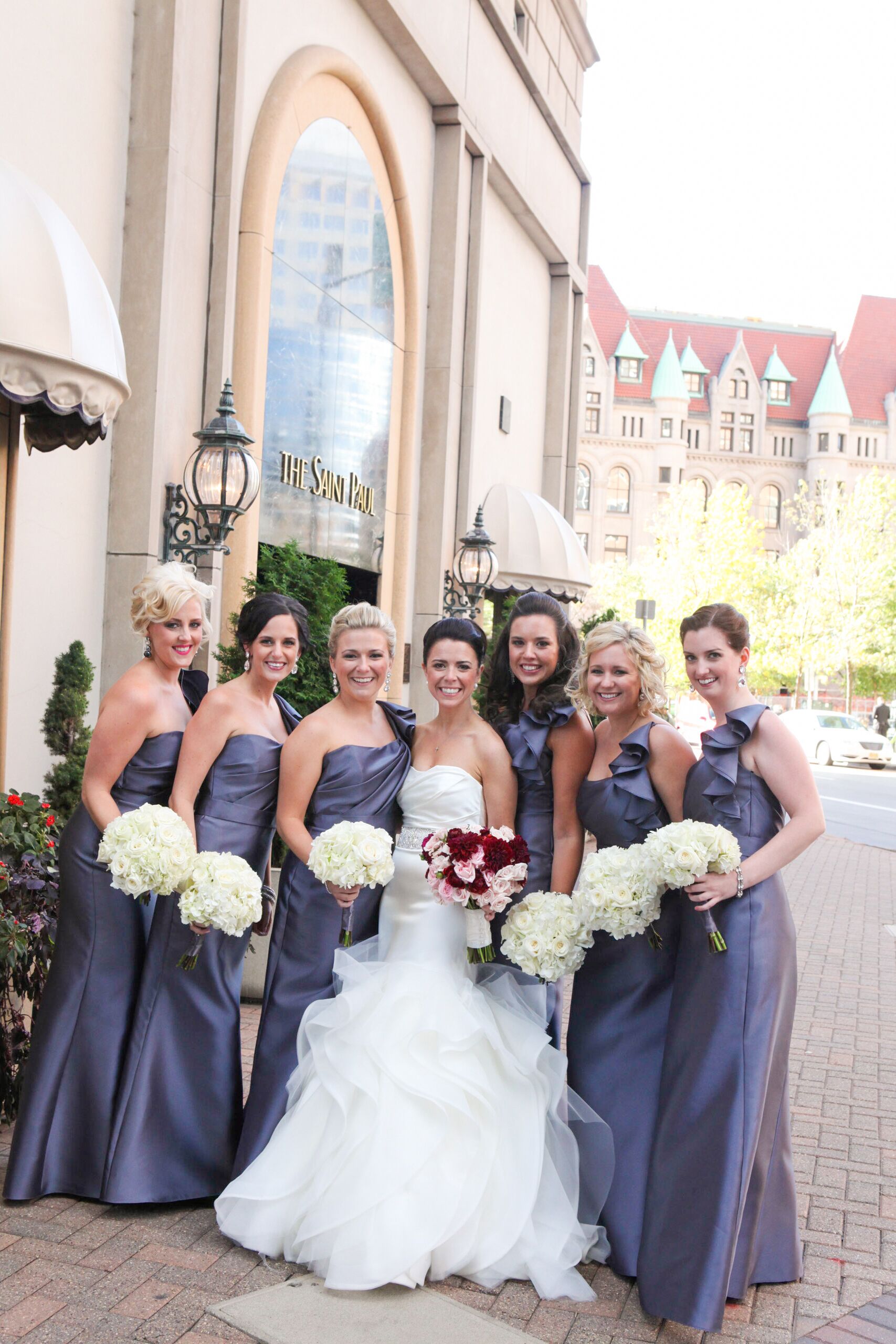 Pewter bridesmaid dresses on sale