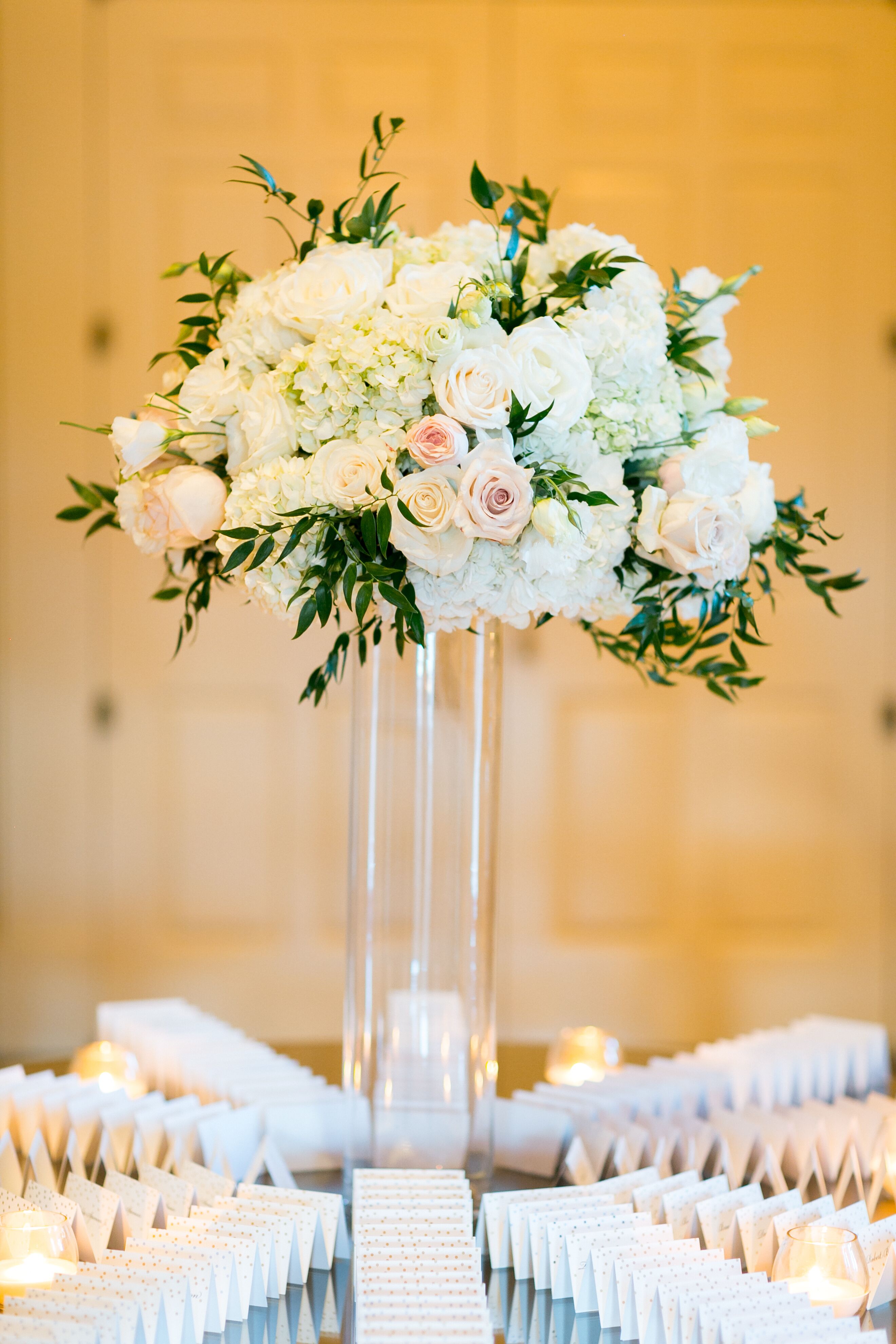 Tall White and Green Floral Arrangement