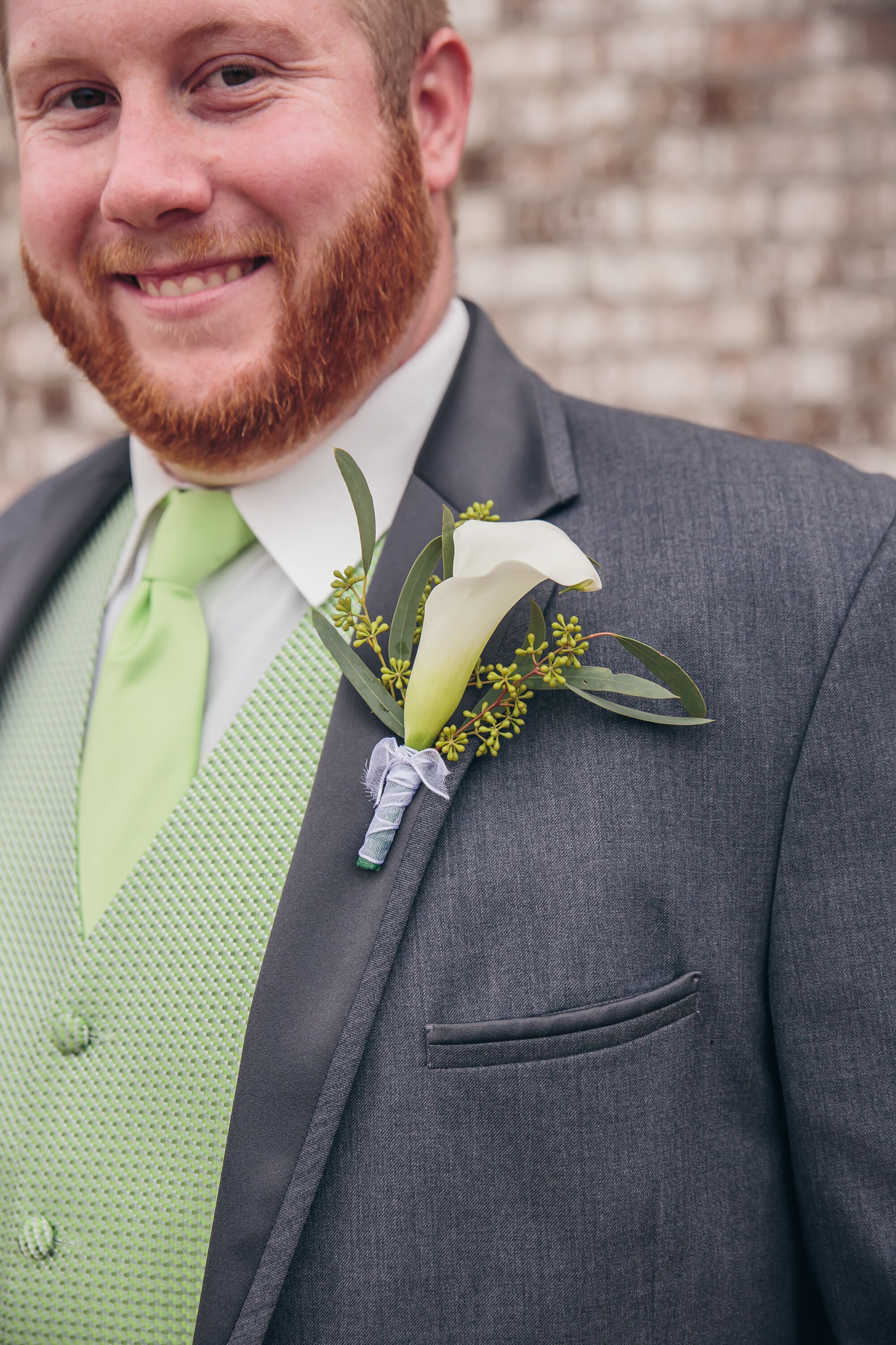 Calla Lily and Eucalyptus Boutonniere