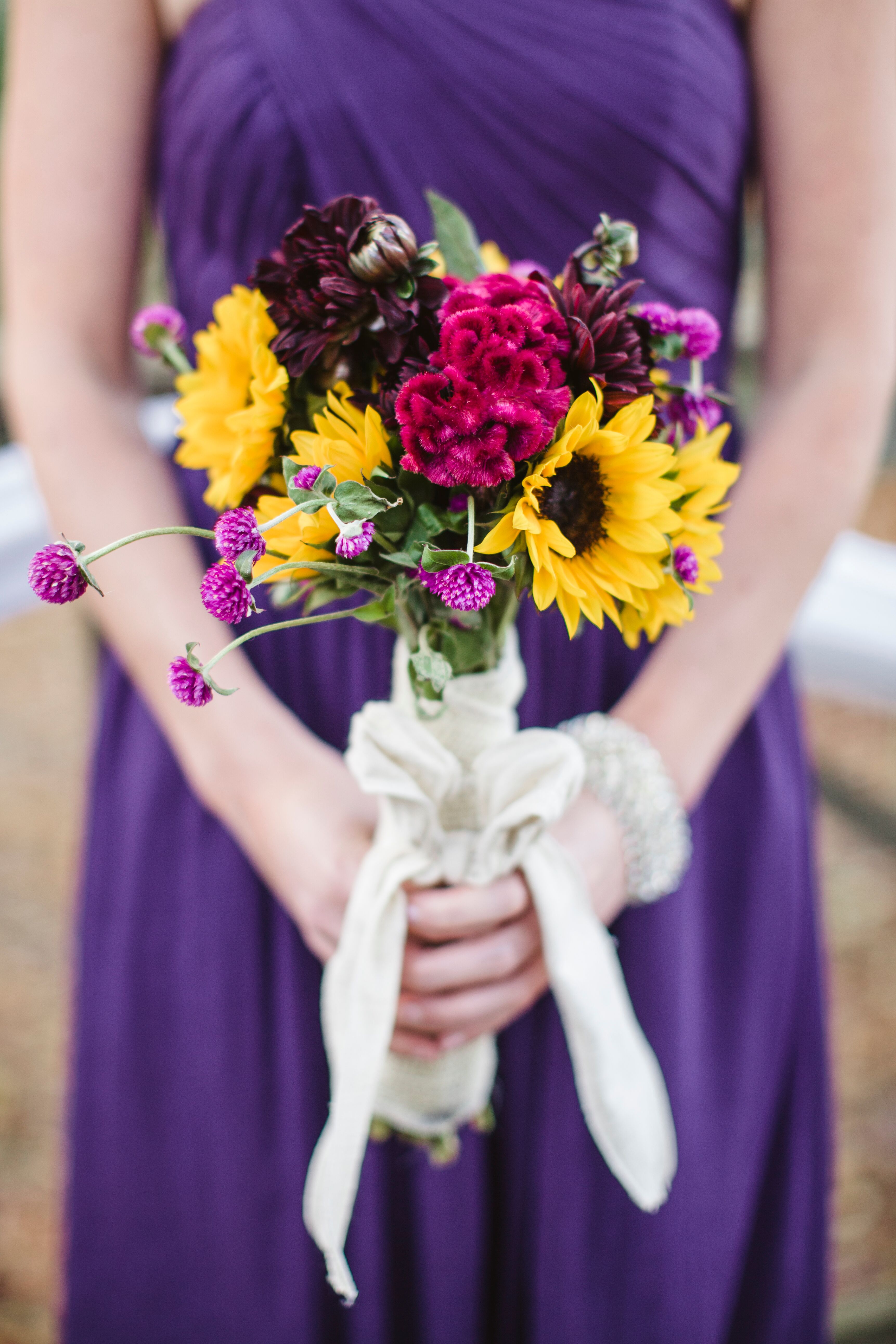 Fall-Inspired Coxcomb and Sunflower Bouquet