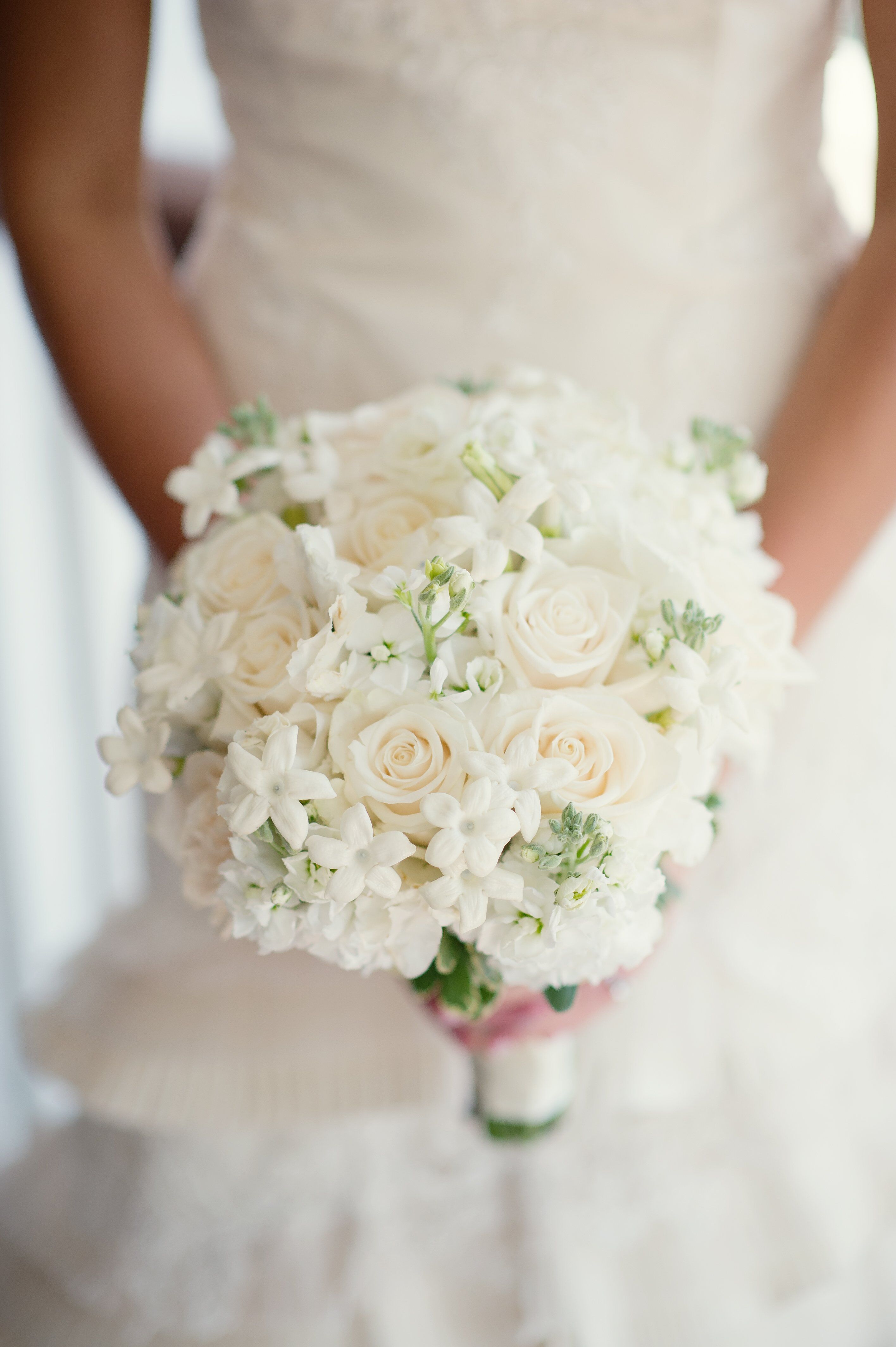 White Rose and Stephanotis Bridal Bouquet