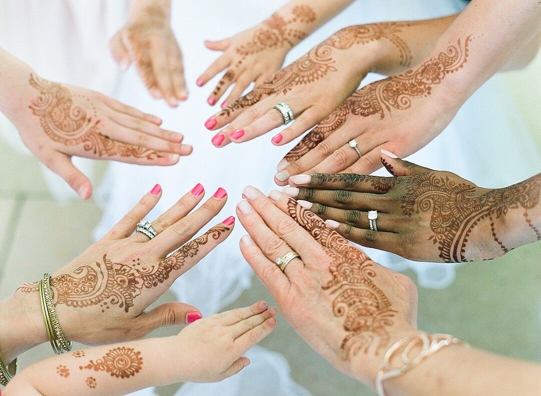 Bridesmaids with Traditional Hindu Henna