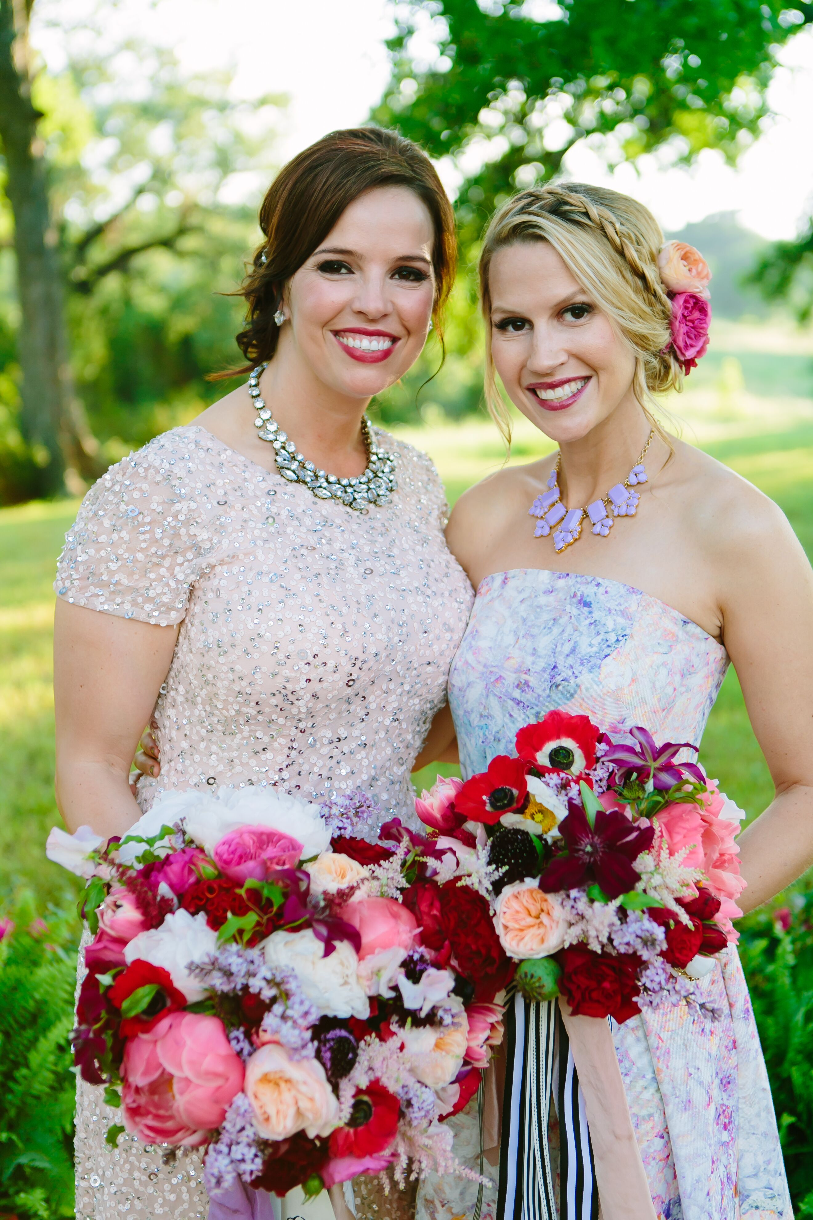 Bright Pink, Lavender, White Lush Bouquets