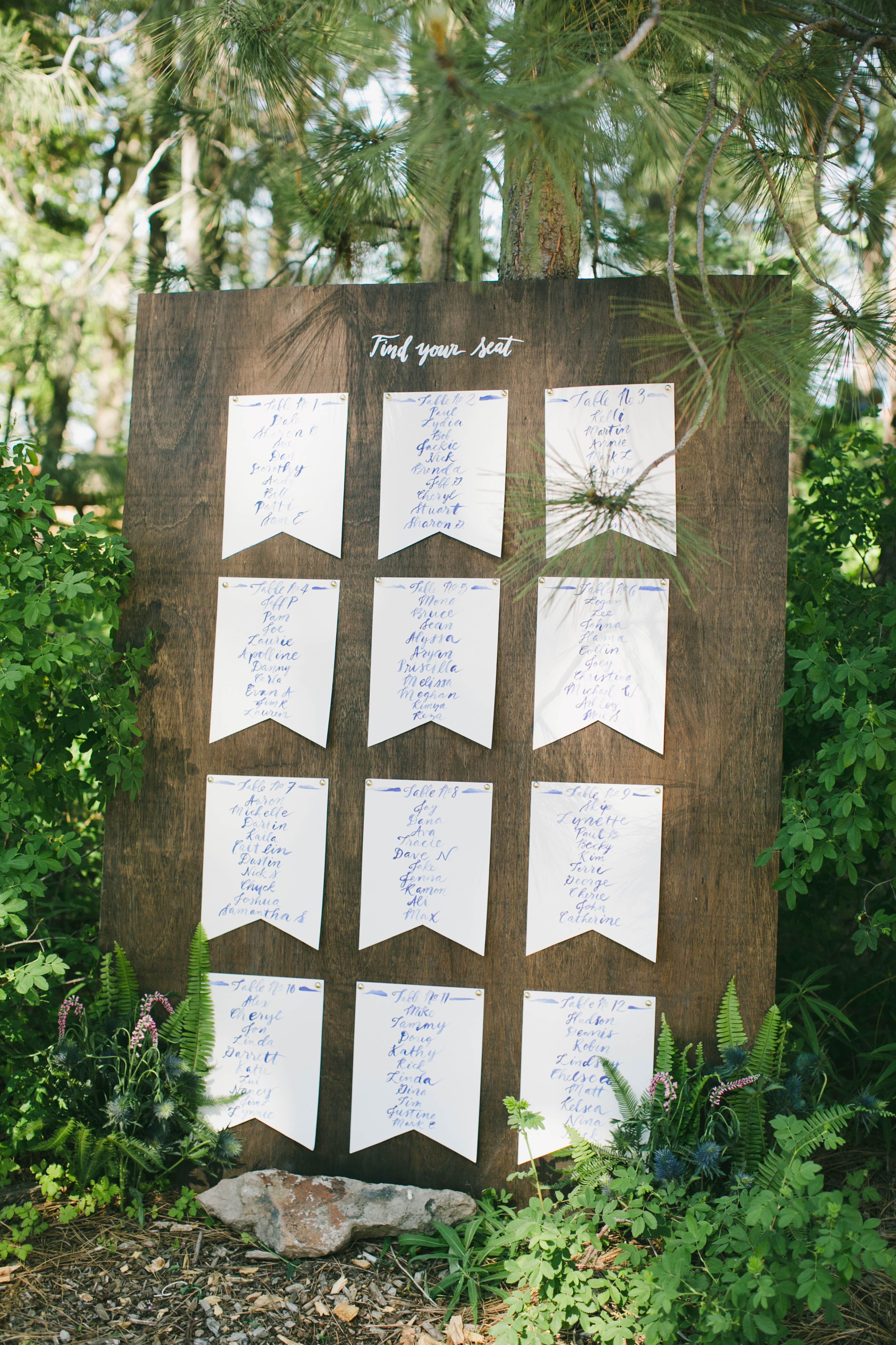 Seating Chart Display In The Woods