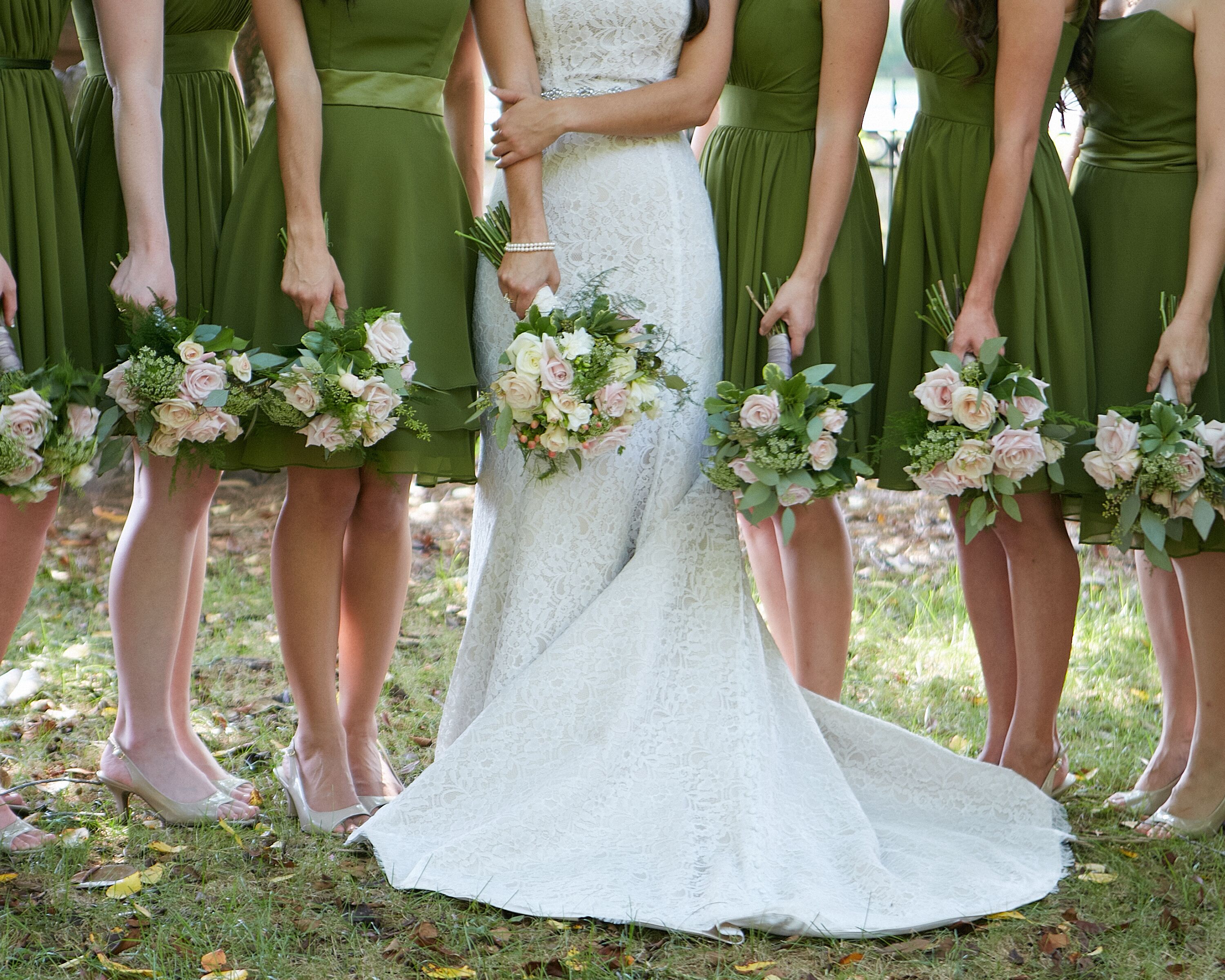 Moss green wedding dress best sale