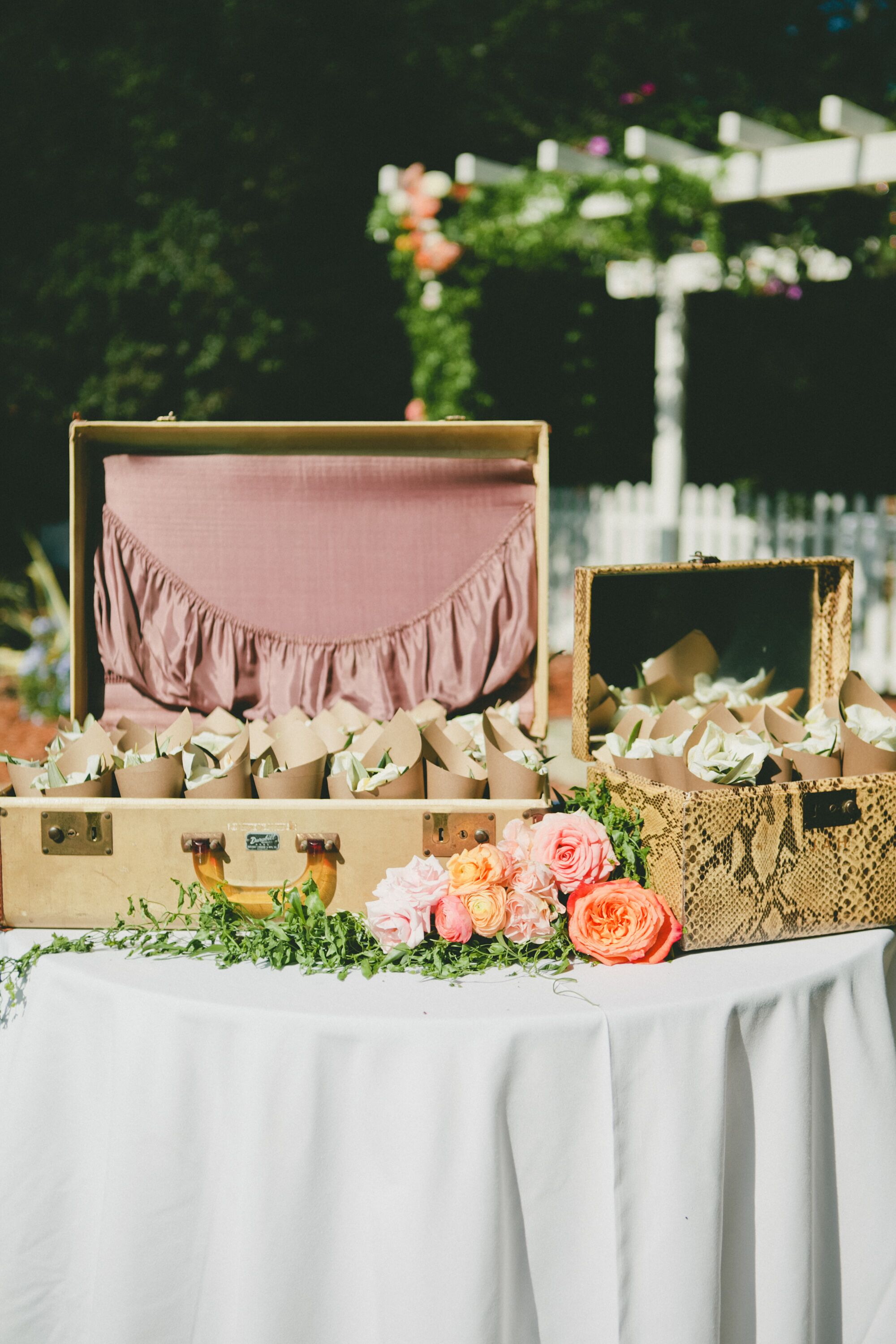 Rose Petal Cones for Recessional Toss