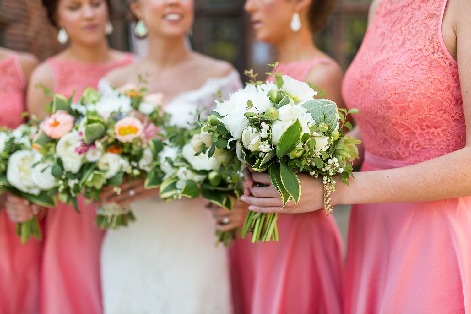 Ivory Peony and Green Bouquets