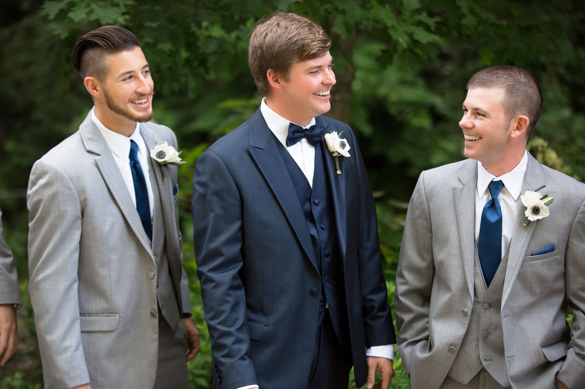 Groom navy hotsell suit groomsmen grey