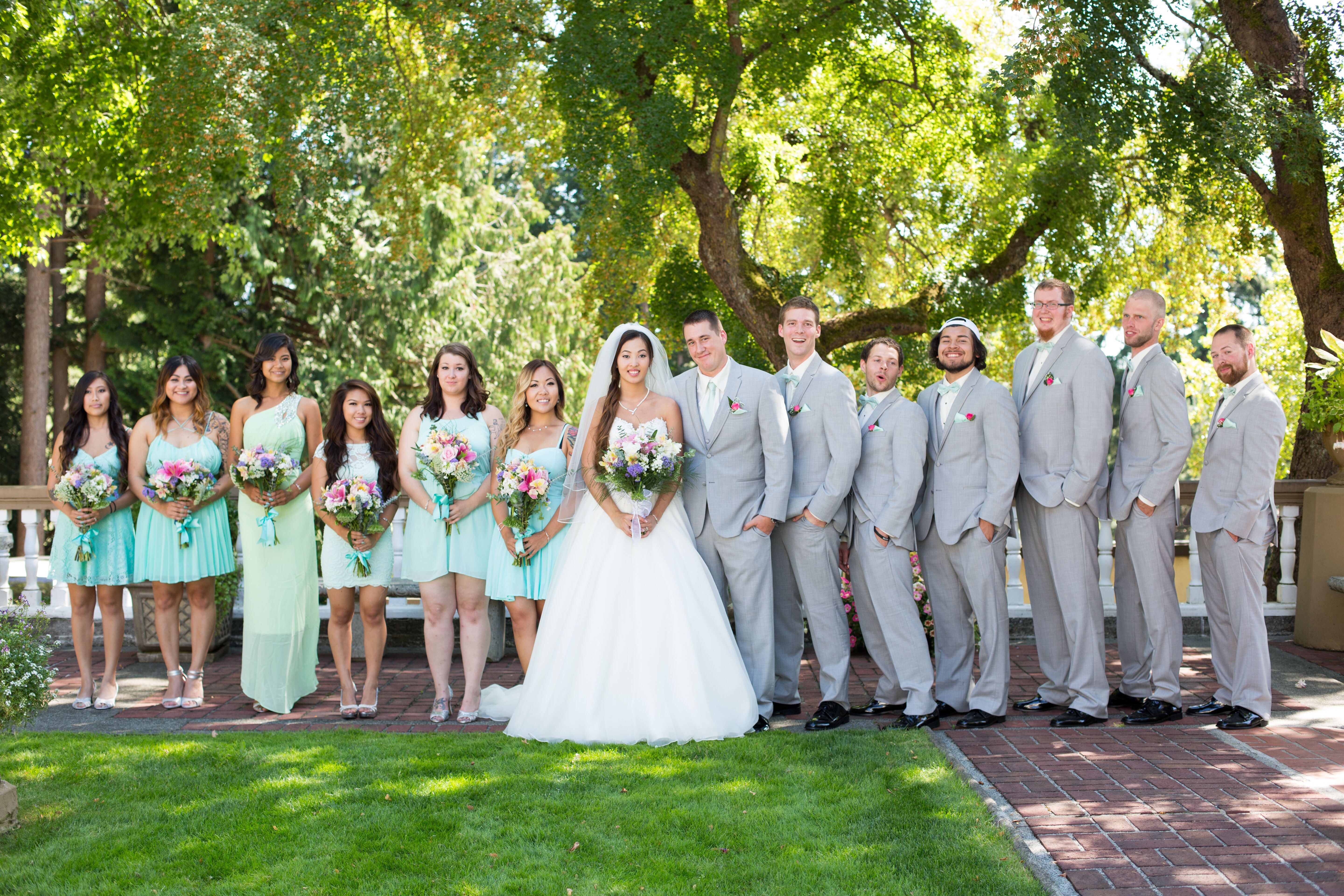 Mint green outlet bridesmaids dress