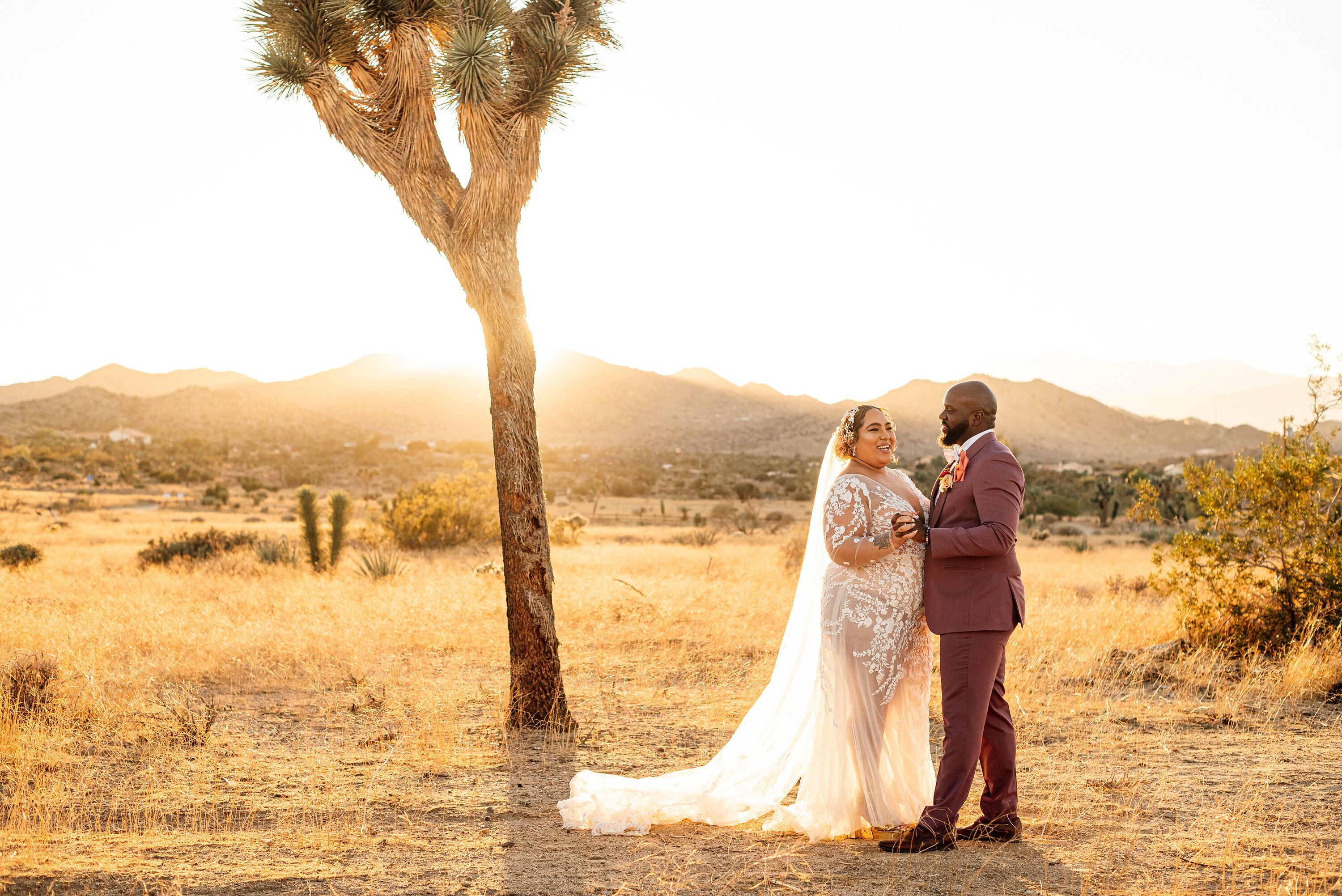 Burgundy and Gold Wowed at This Masaya Desert Ranch Wedding in Joshua ...