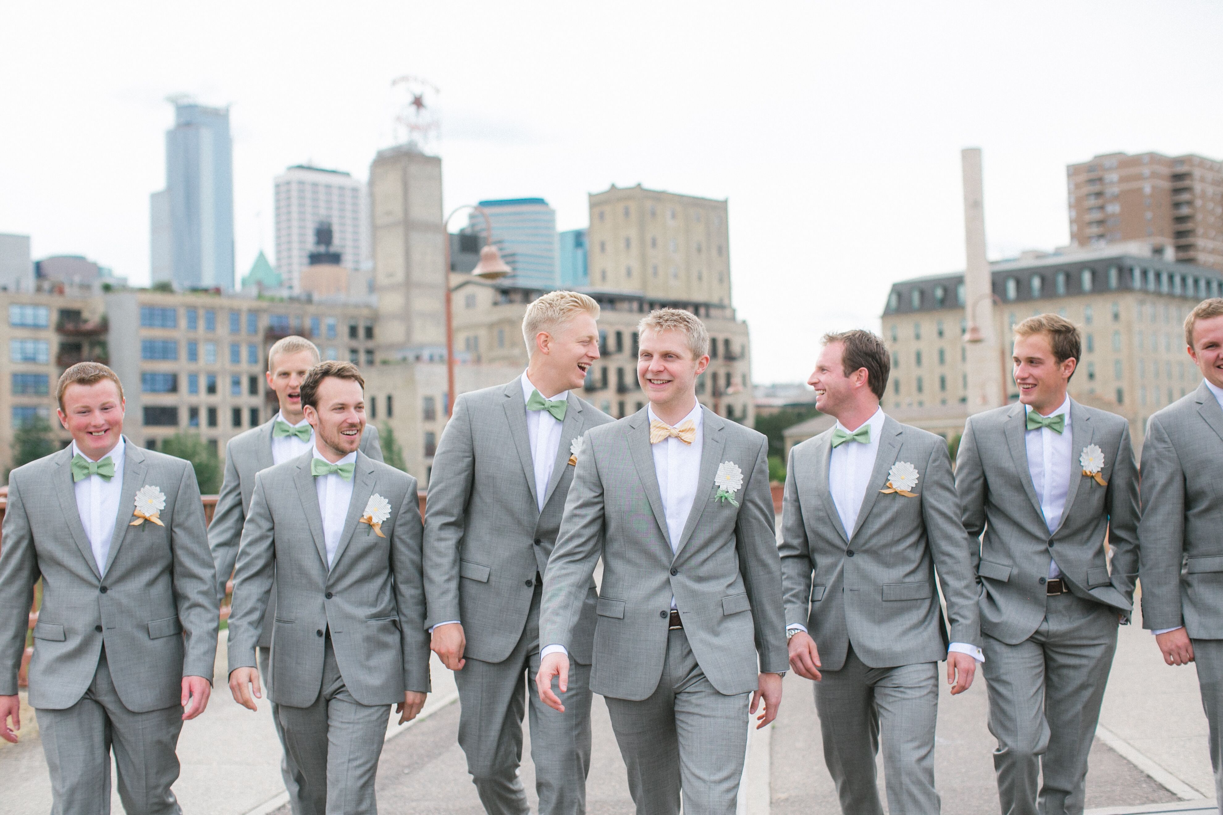 Traditional Gray Groom and Groomsmen Suits