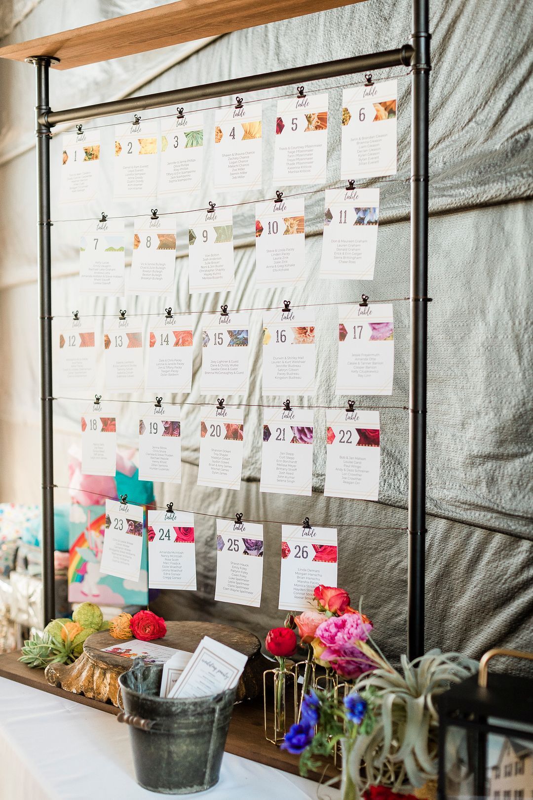 Rainbow-Hued Seating Chart at Blue Vista in Randolph, Kansas