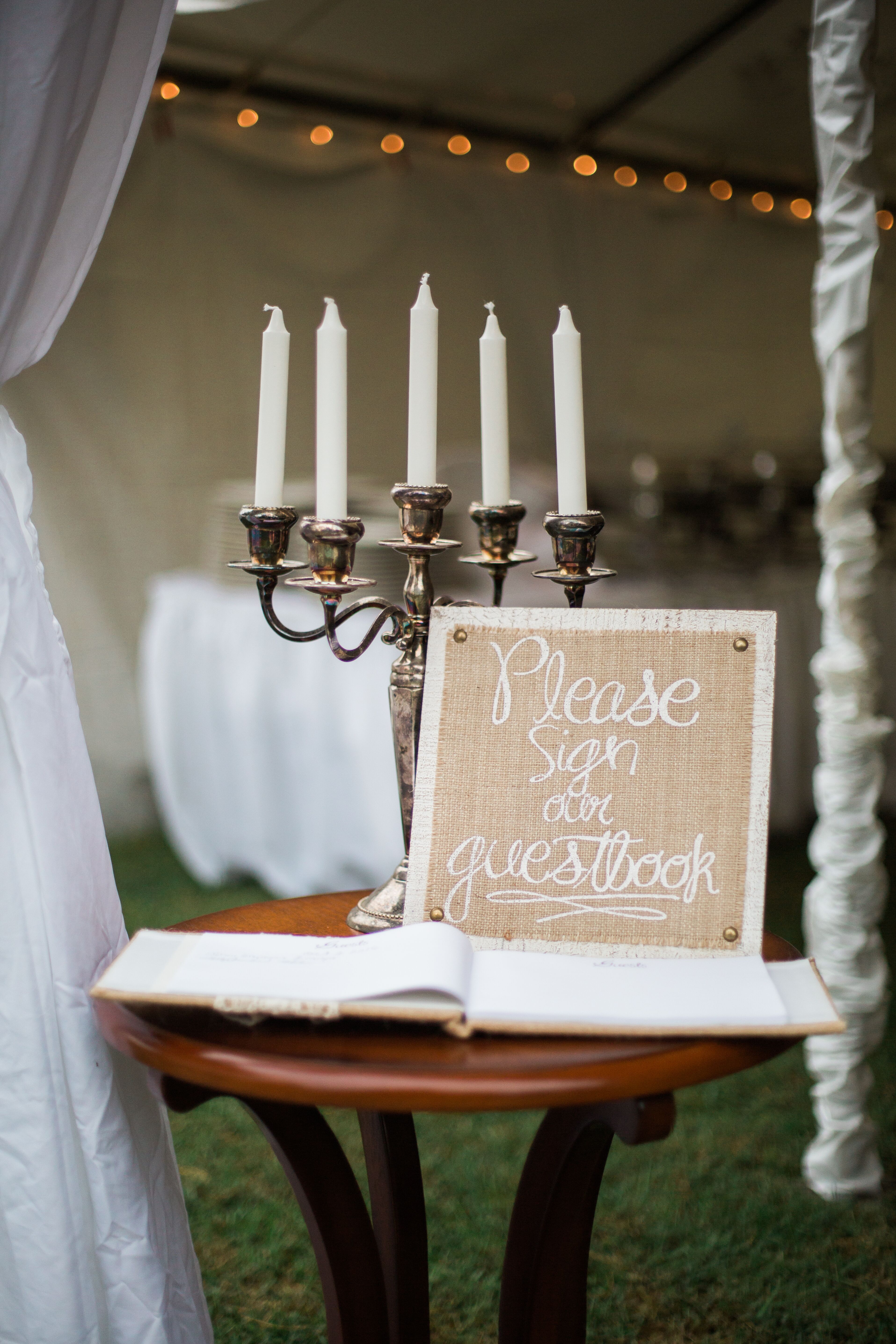 Vintage Candle Holder and Guestbook