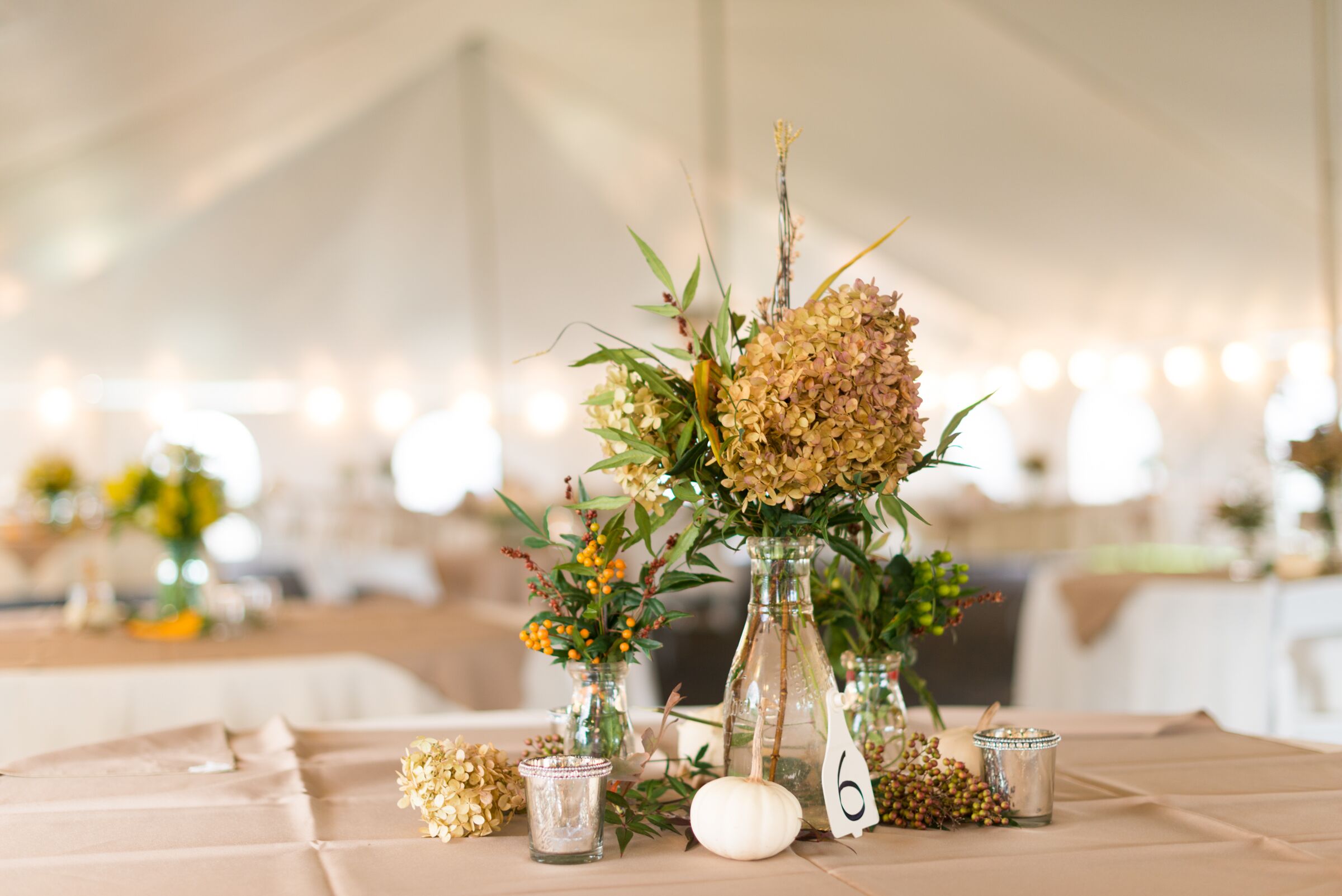 dried hydrangeas for centerpieces