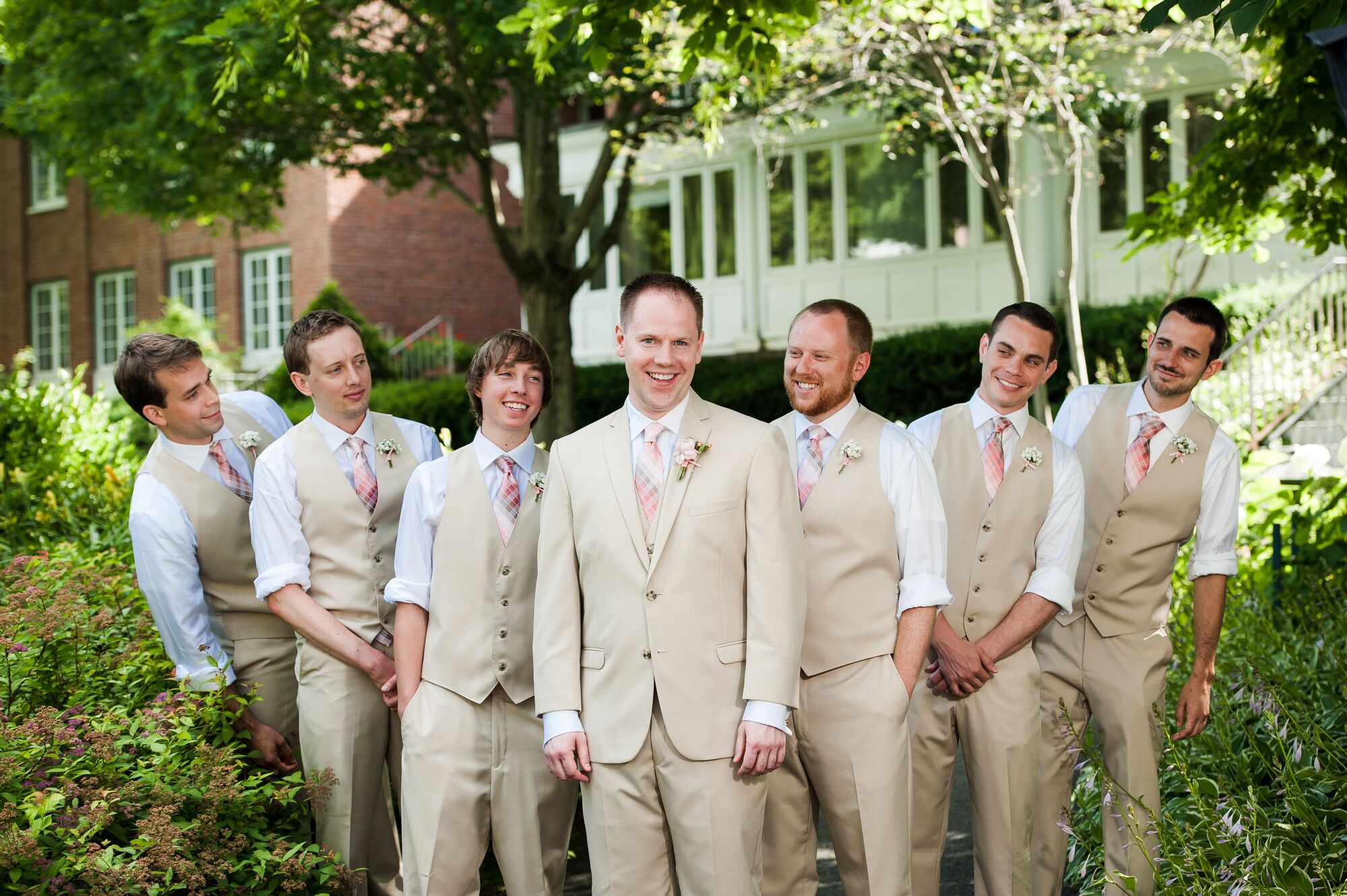 Tan Groomsmen Suits