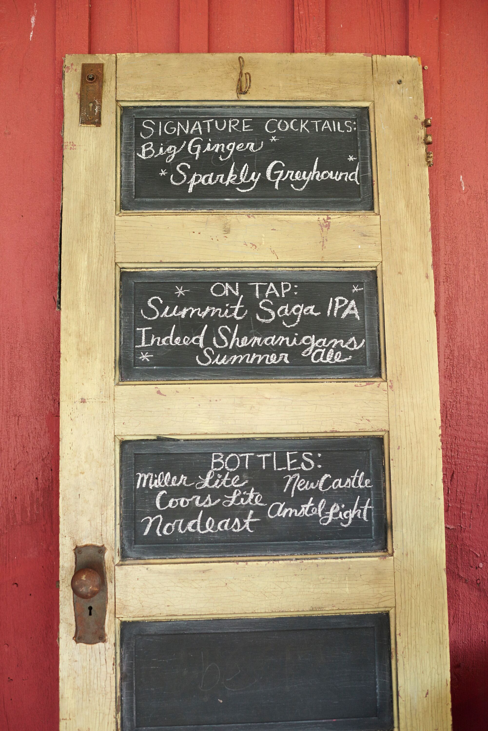 Vintage Door Chalkboard Cocktail Menu Sign