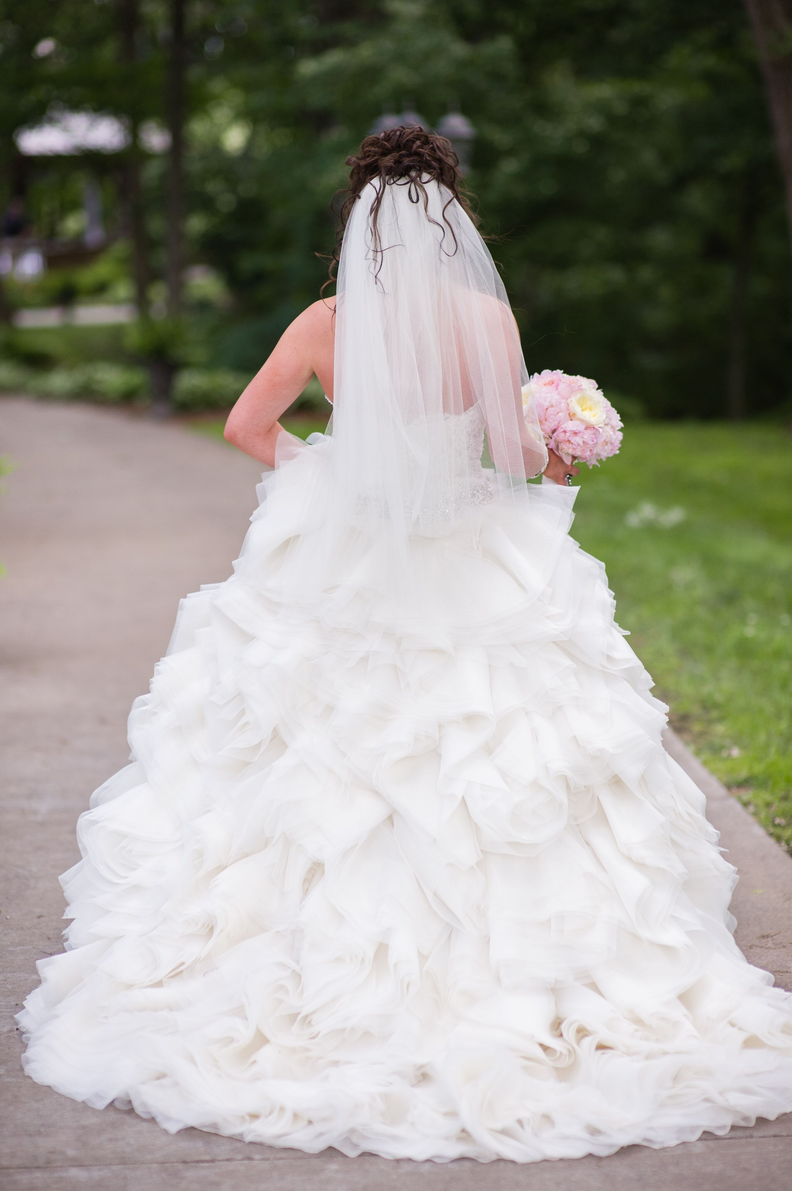 Ruffled Organza Lazaro Ball Gown Wedding Dress 6777