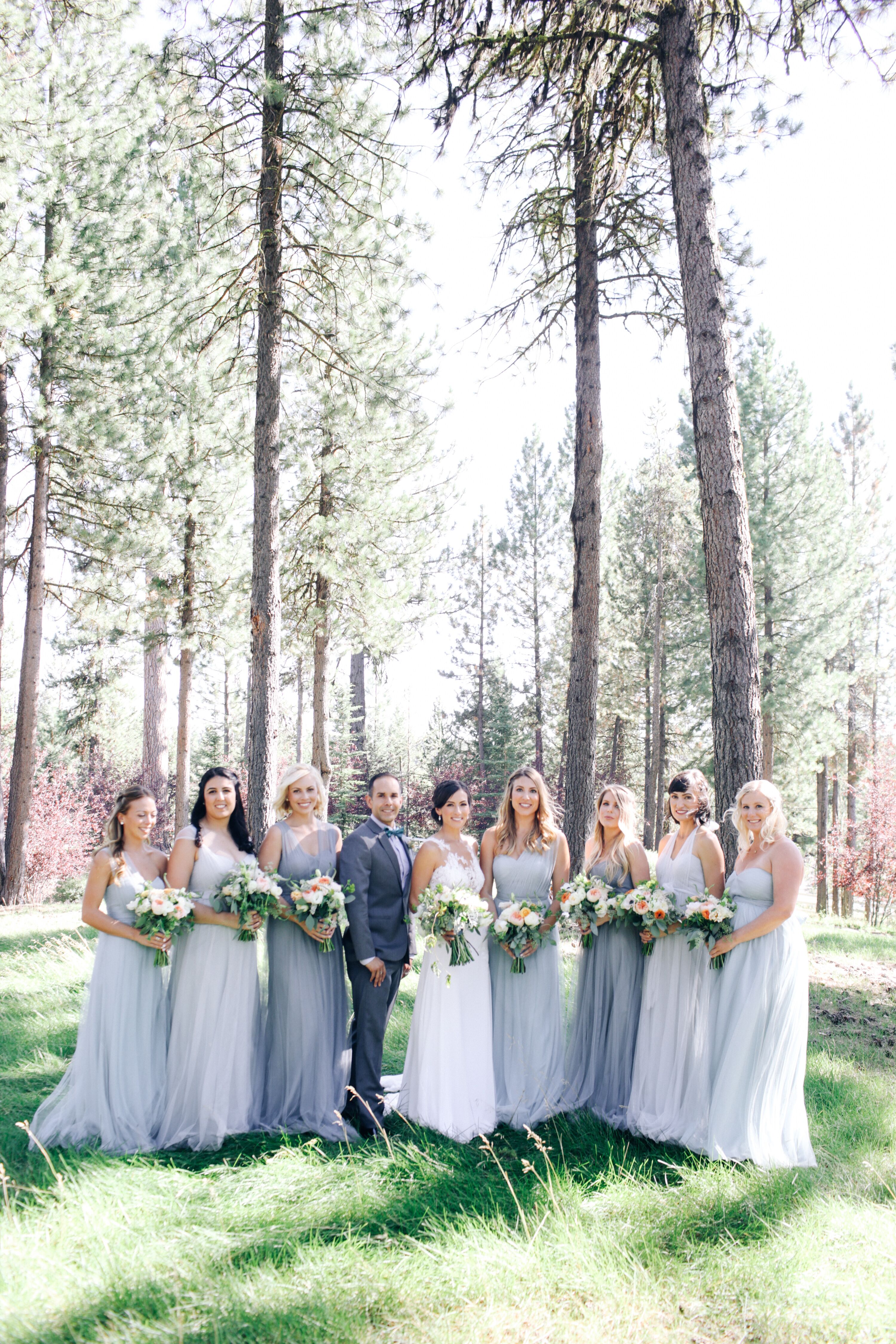 slate blue grey bridesmaid dresses