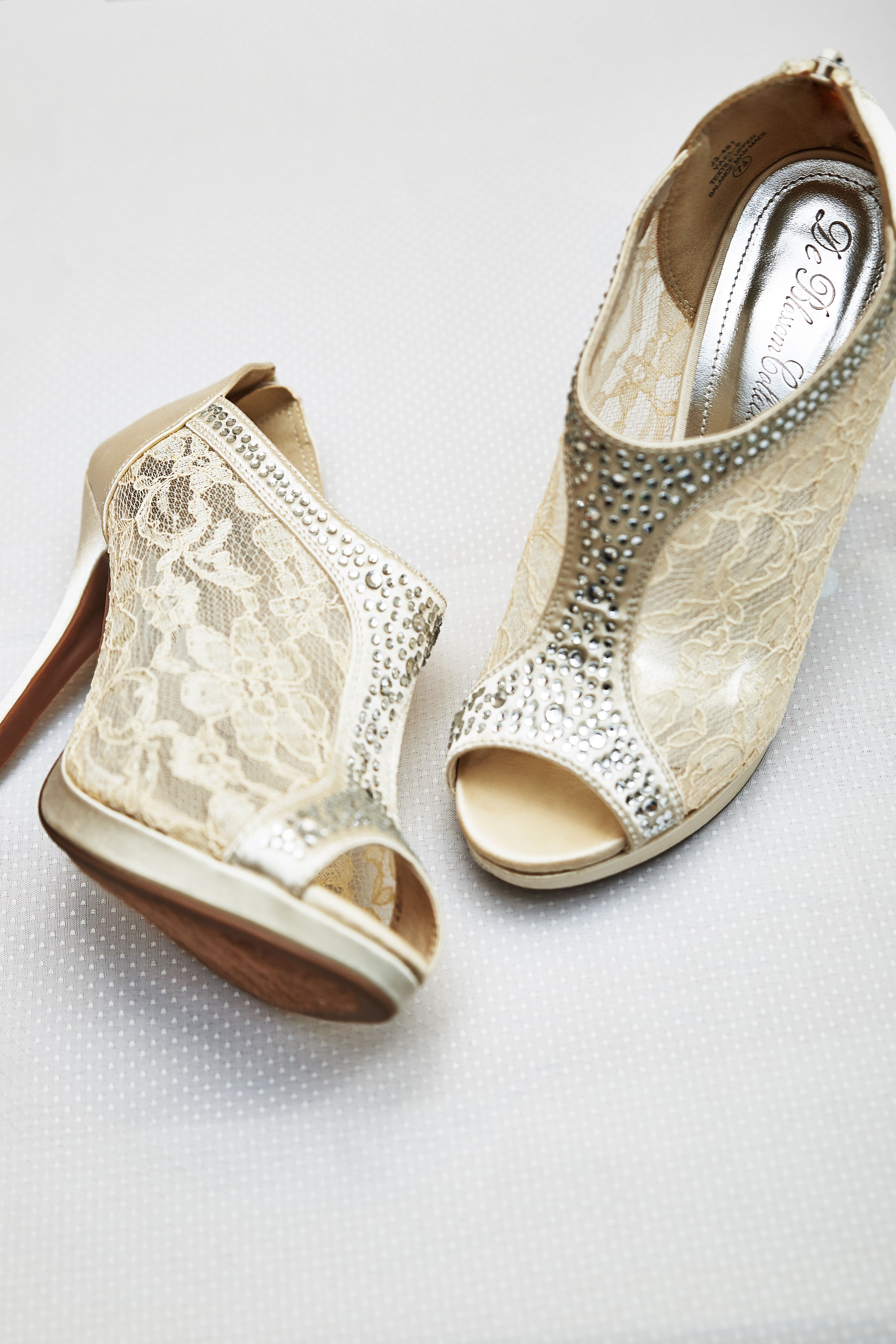 Champagne Colored Shoes with Lace