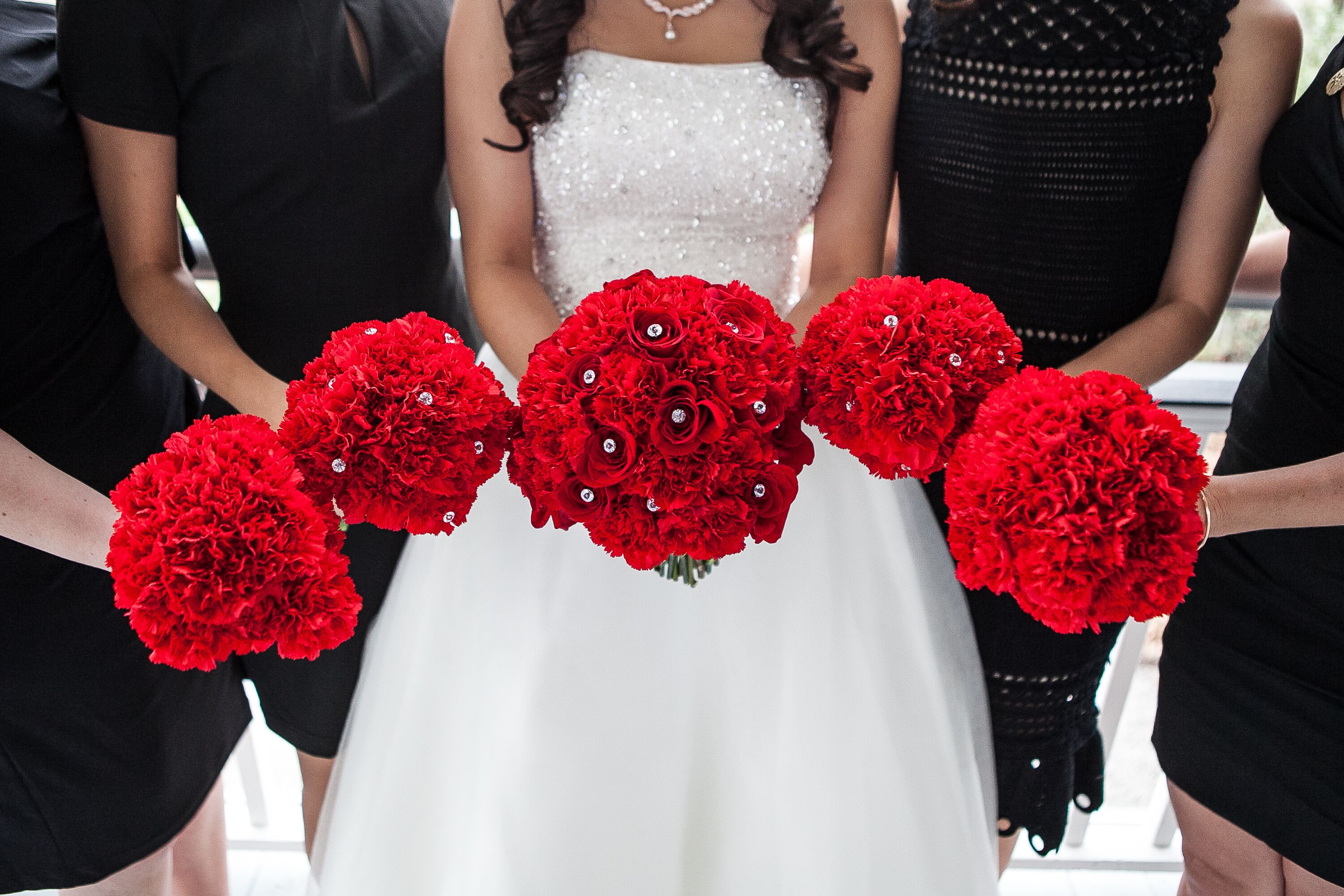 Red Carnation and Rose Bouquets