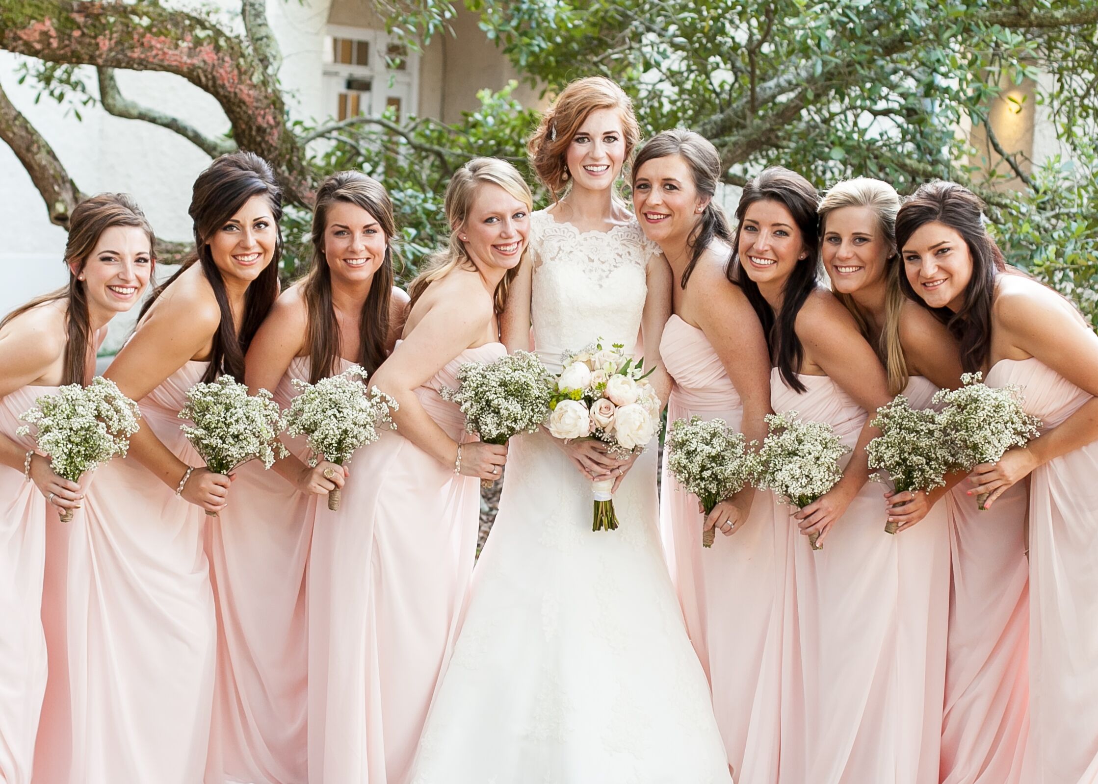 Pale pink hot sale bridesmaid