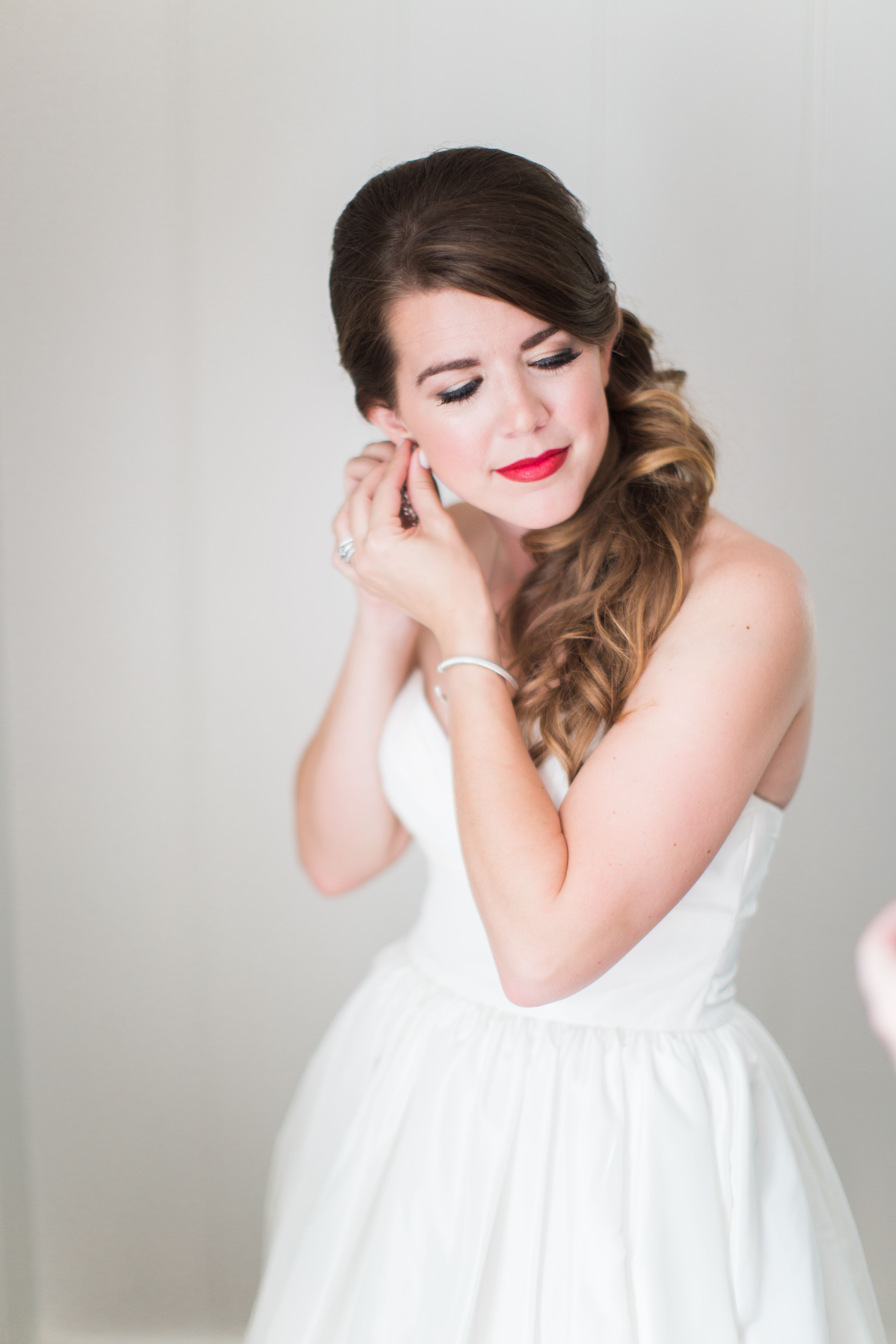 Classic Bridal Makeup With Red Lips