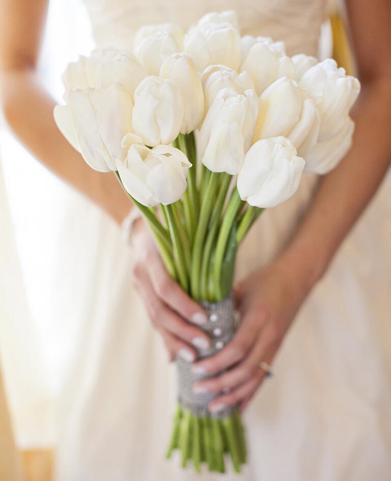 White tulip bridal bouquet