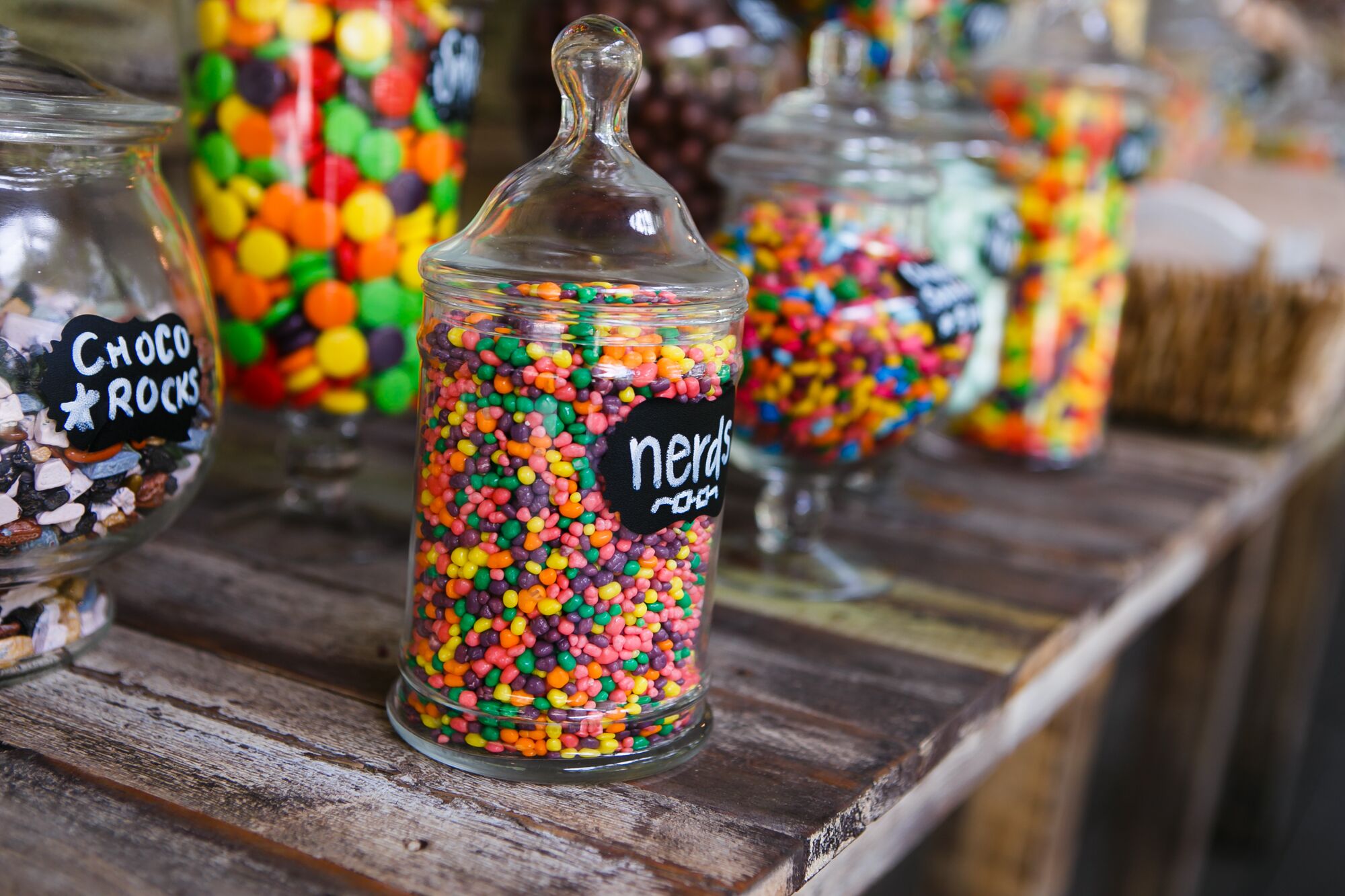 DIY Candy Bar With Glass Apothecary Jars