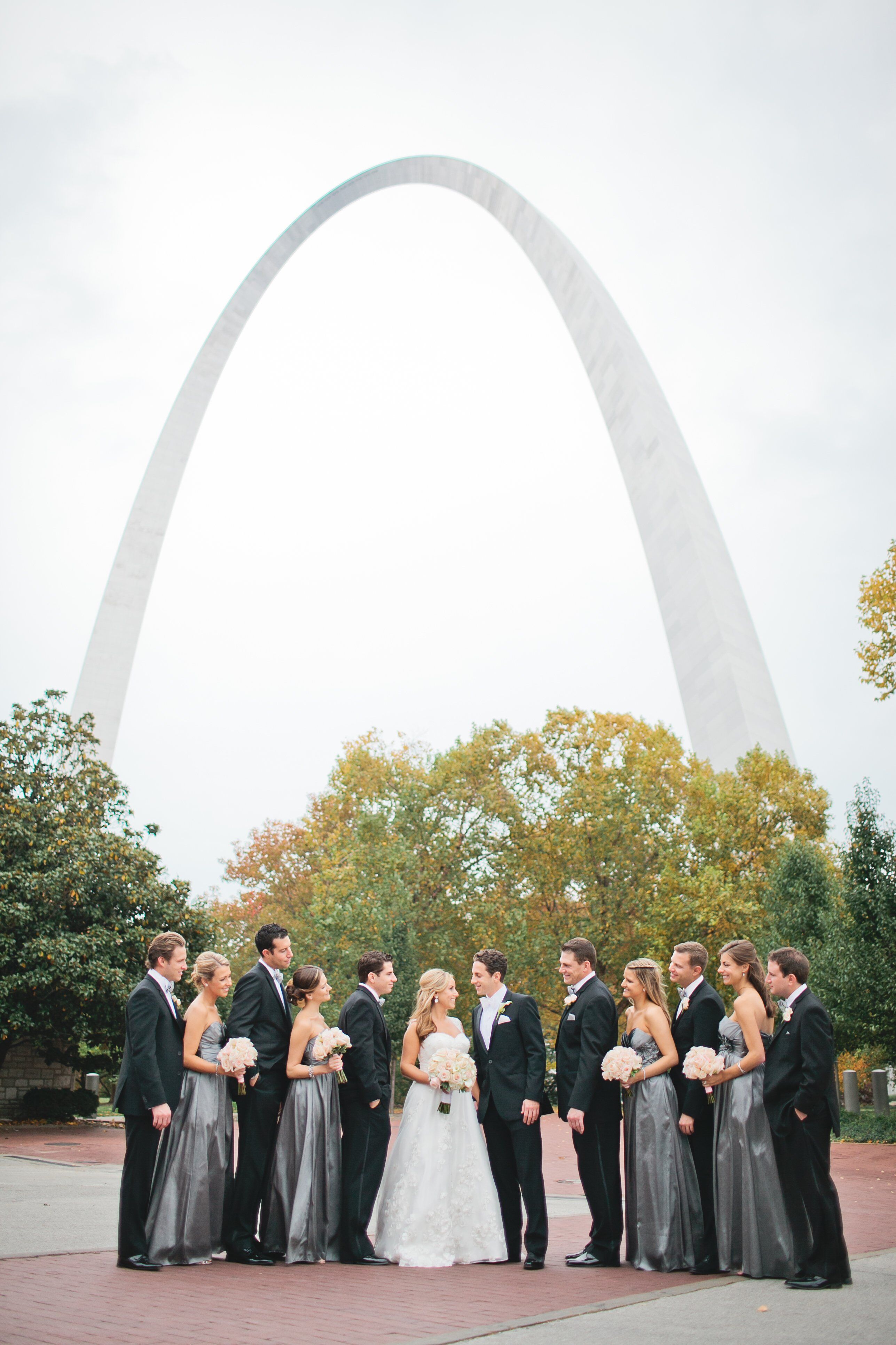 Wedding Party Under the Arch