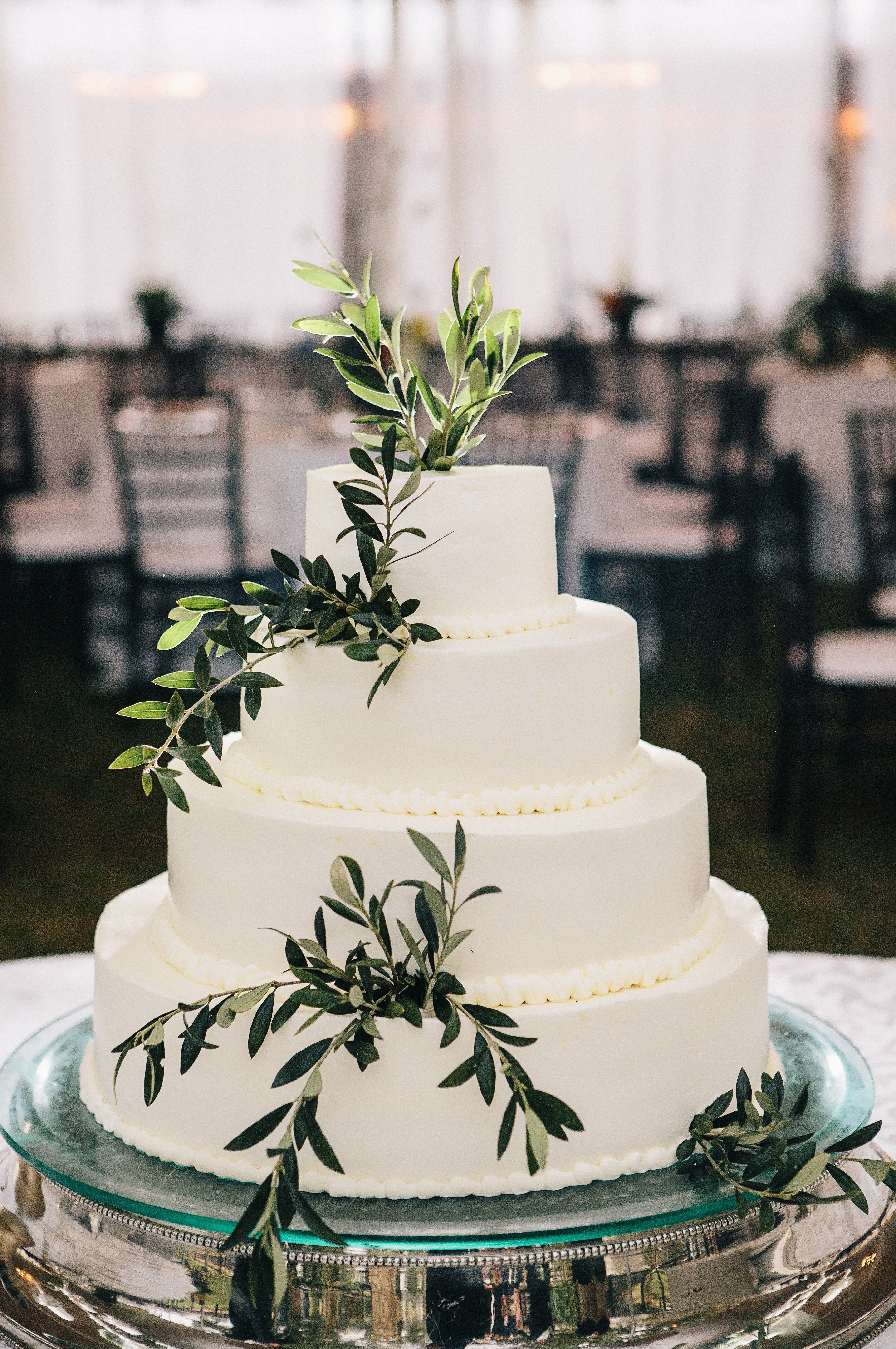 Wedding Cake with Olive Leaves