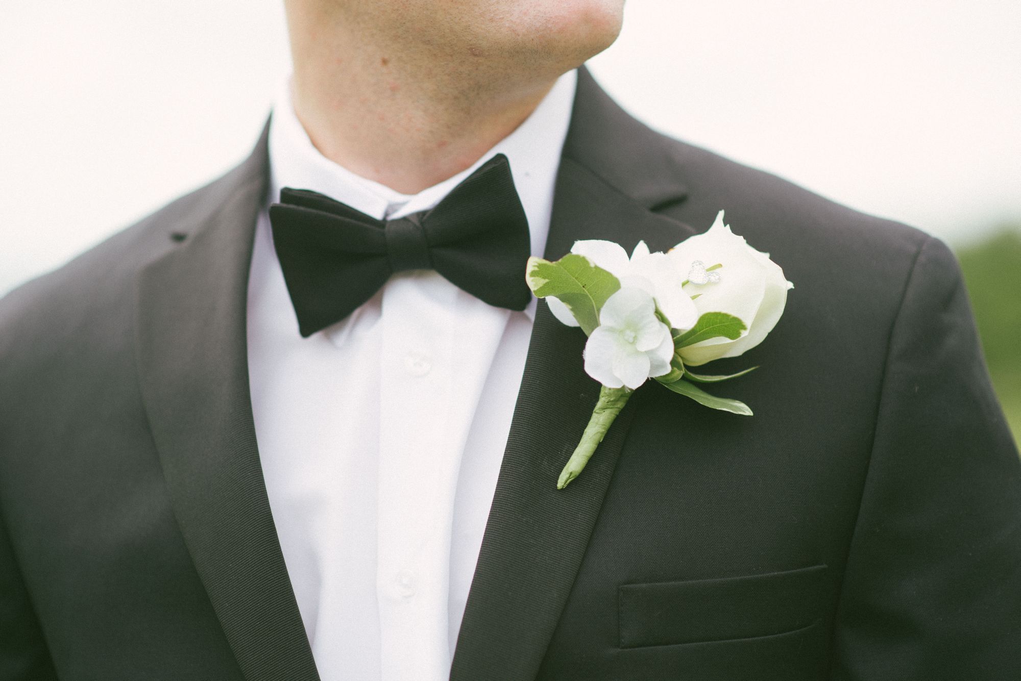 White Boutonniere with Mickey Mouse Detail