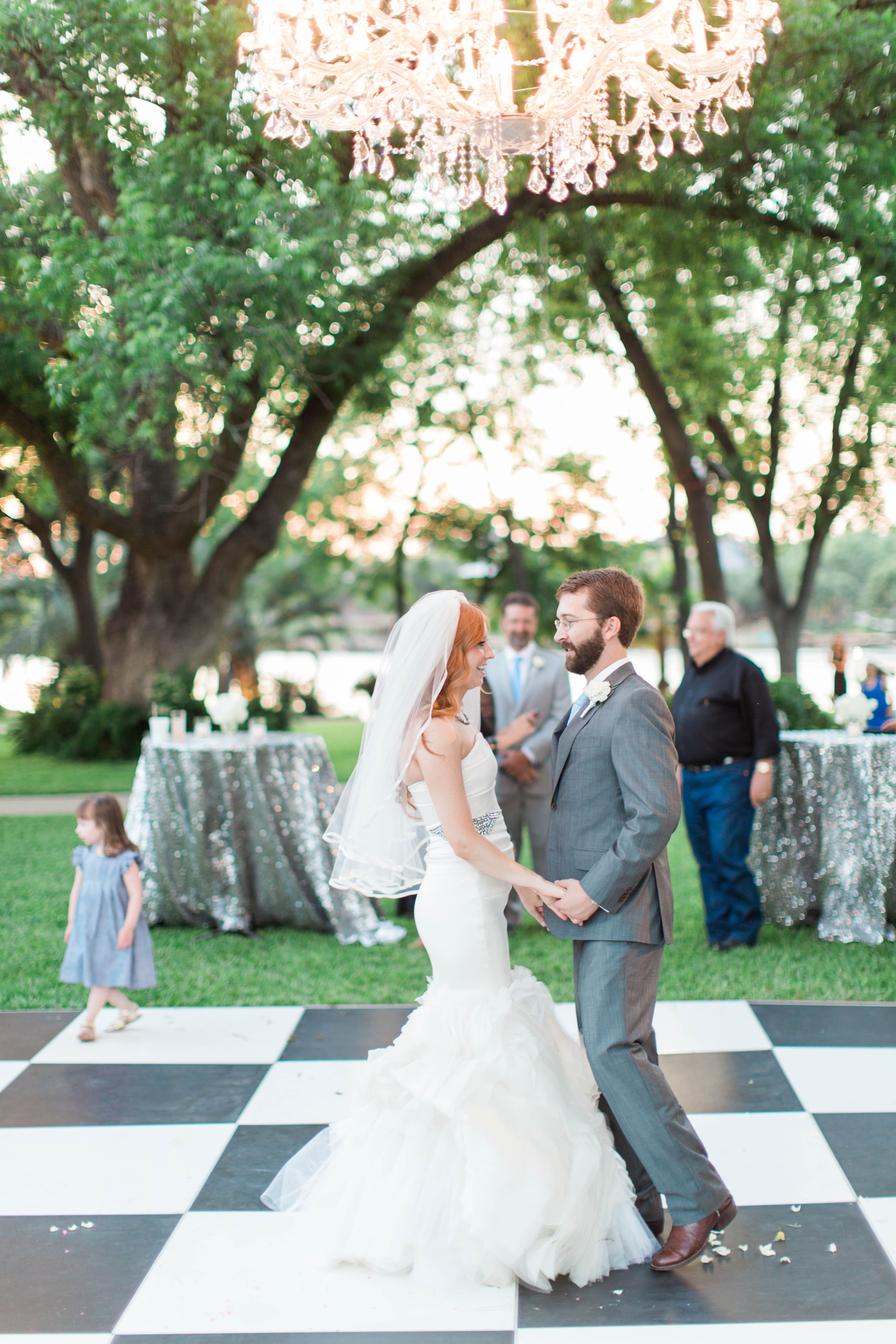 Black-and-White Checkerboard Dance Floor