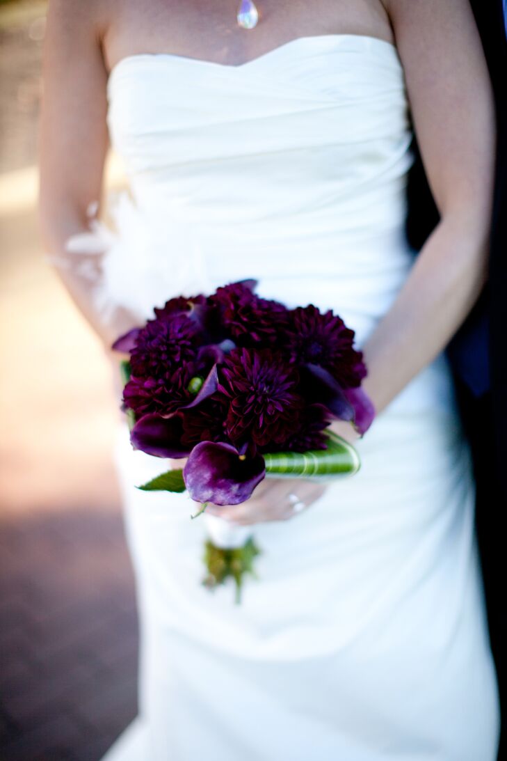 Purple Dahlia and Calla Lily Bouquet