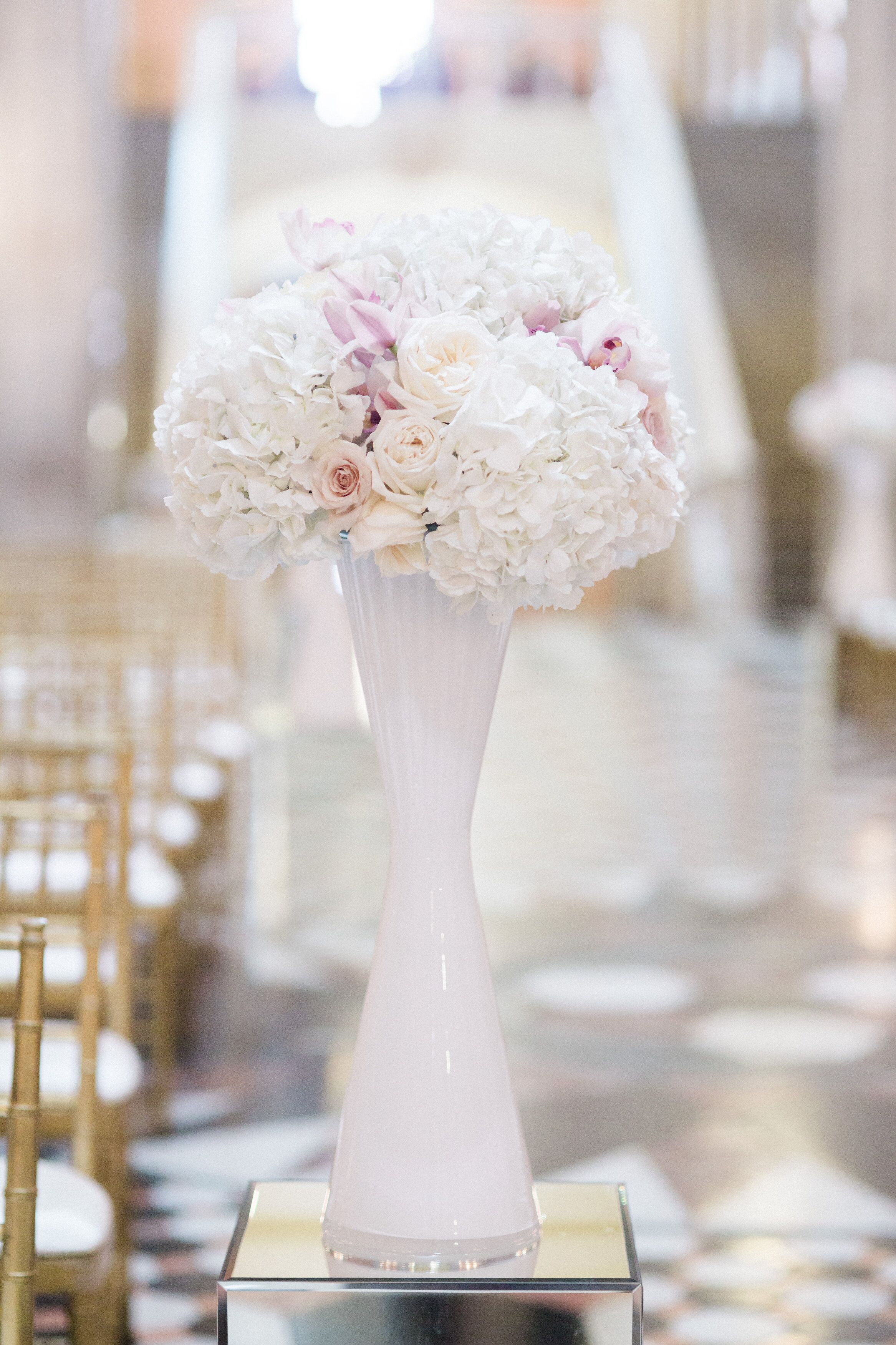 Chic, Neutral Ceremony Florals