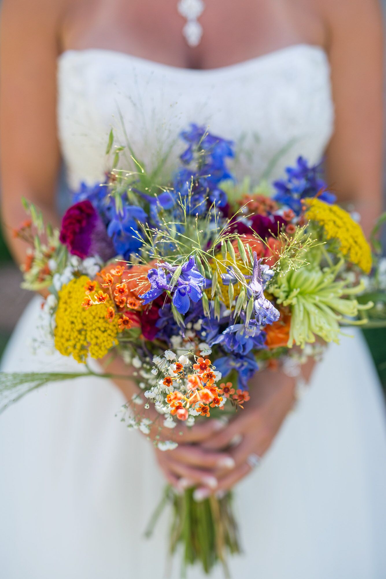 WildflowerInspired Colorful Bridal Bouquet
