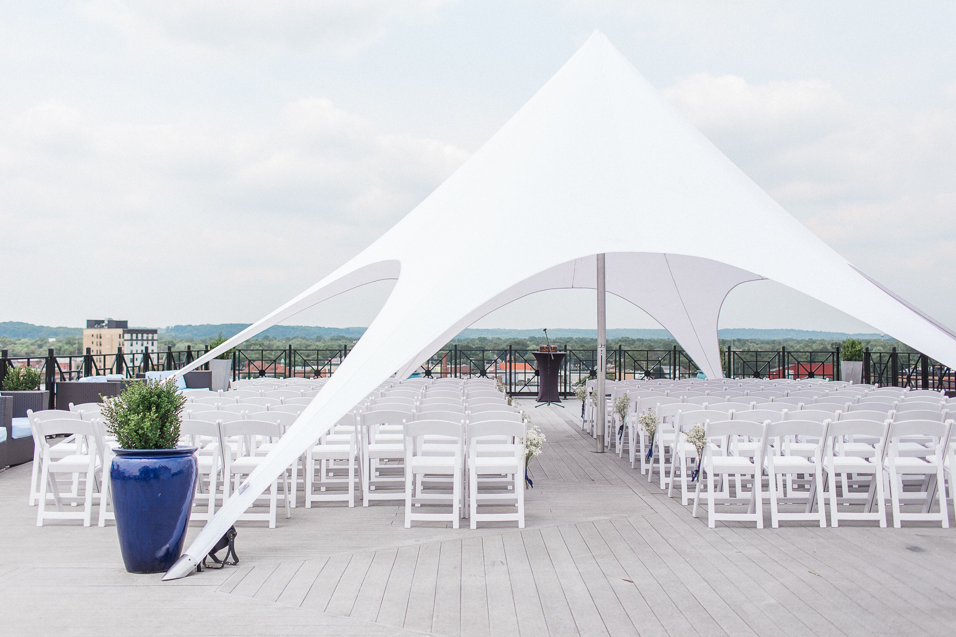 Modern White Tent at SkyDeck Rooftop Bar