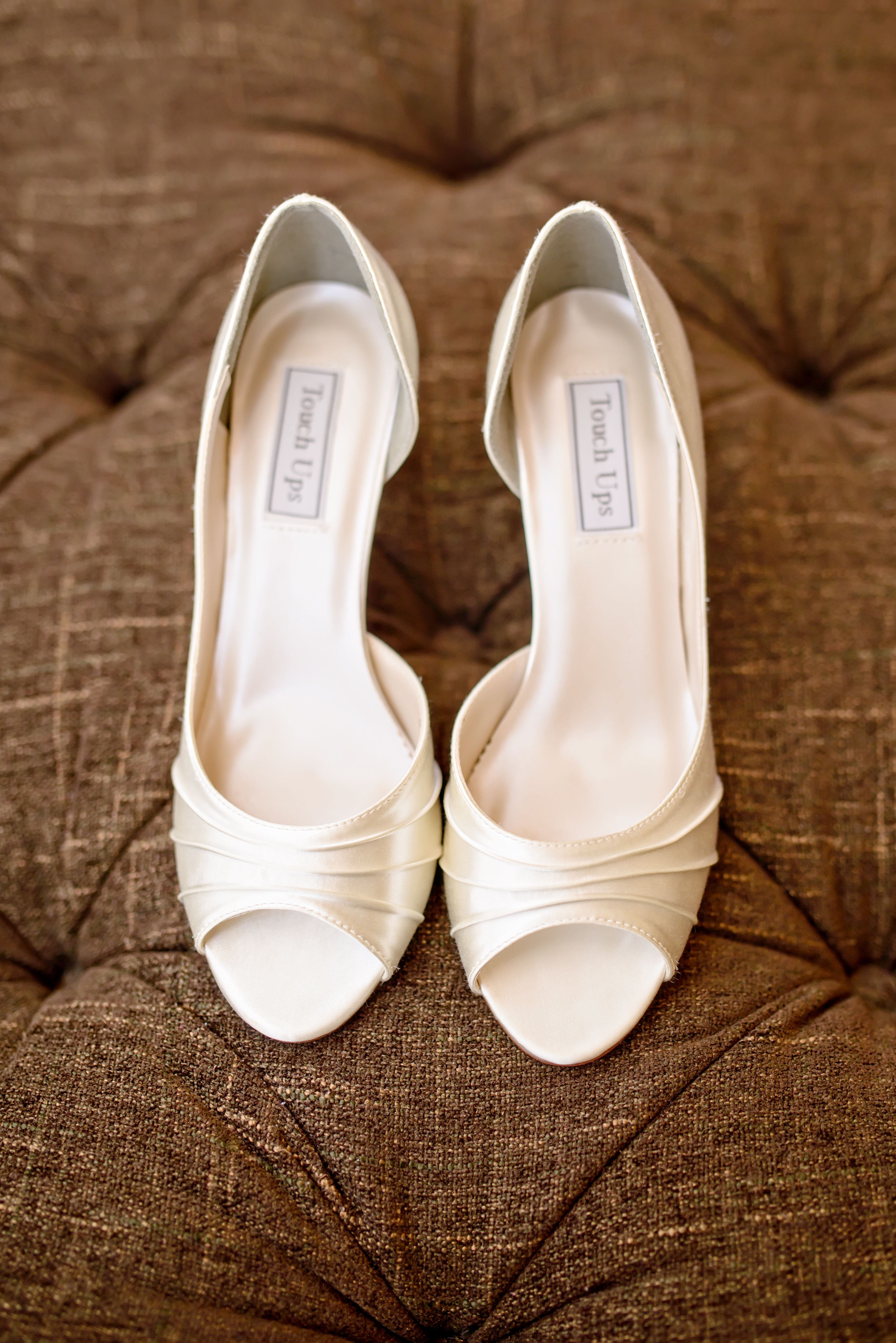 Ivory Peep Toe Bridal Shoes