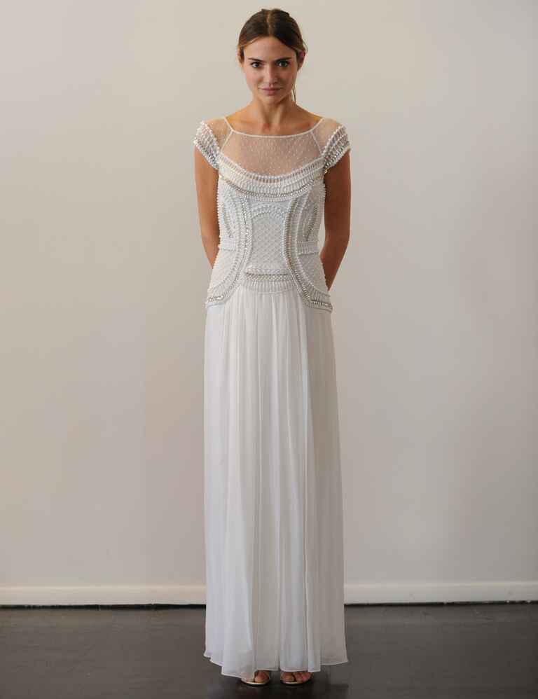 art deco sheath wedding dress