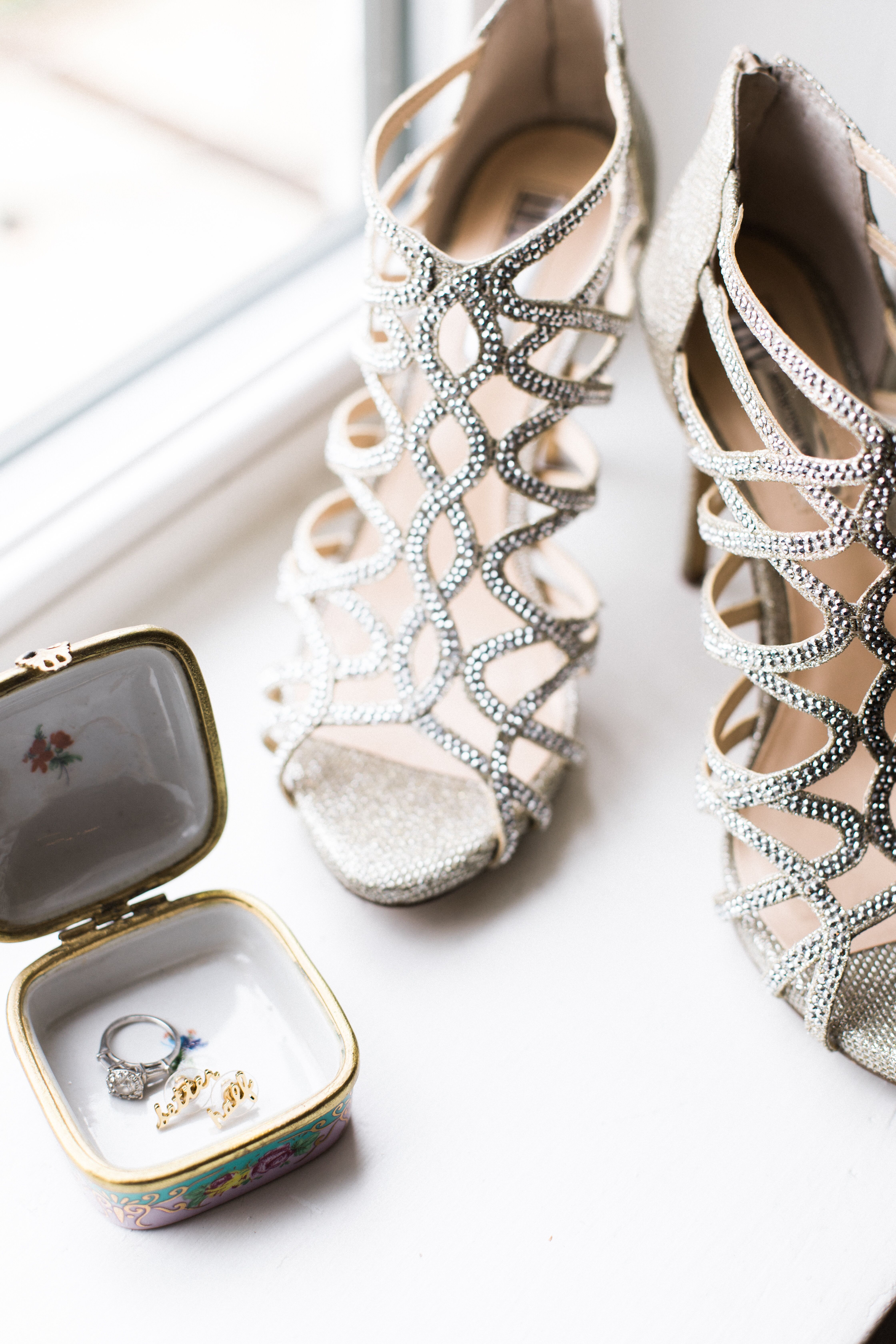 Floral Rhinestone Jeweled Strappy Ankle Sandals main image 1