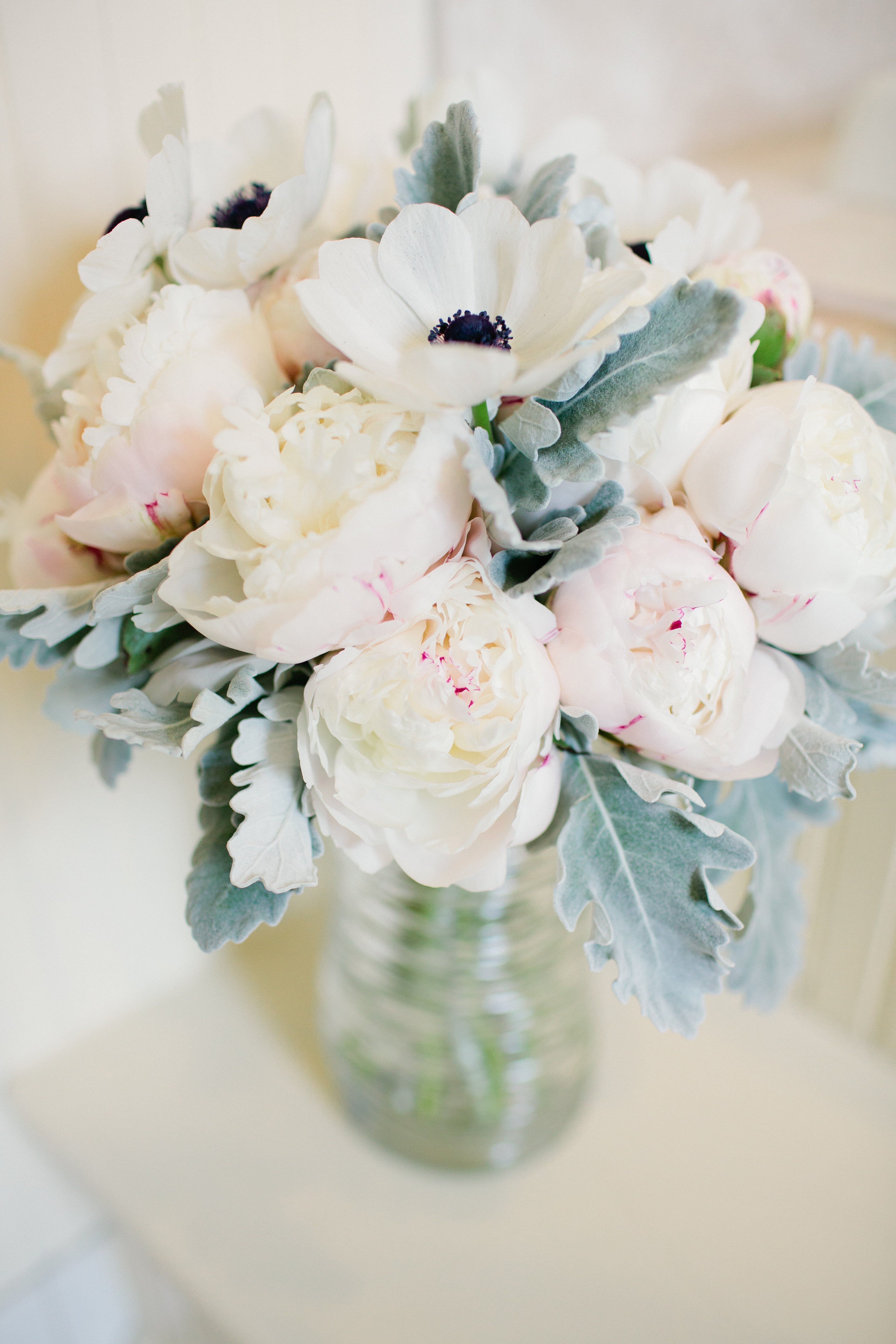 Lambs Ear and Anemone Bridal Bouquet