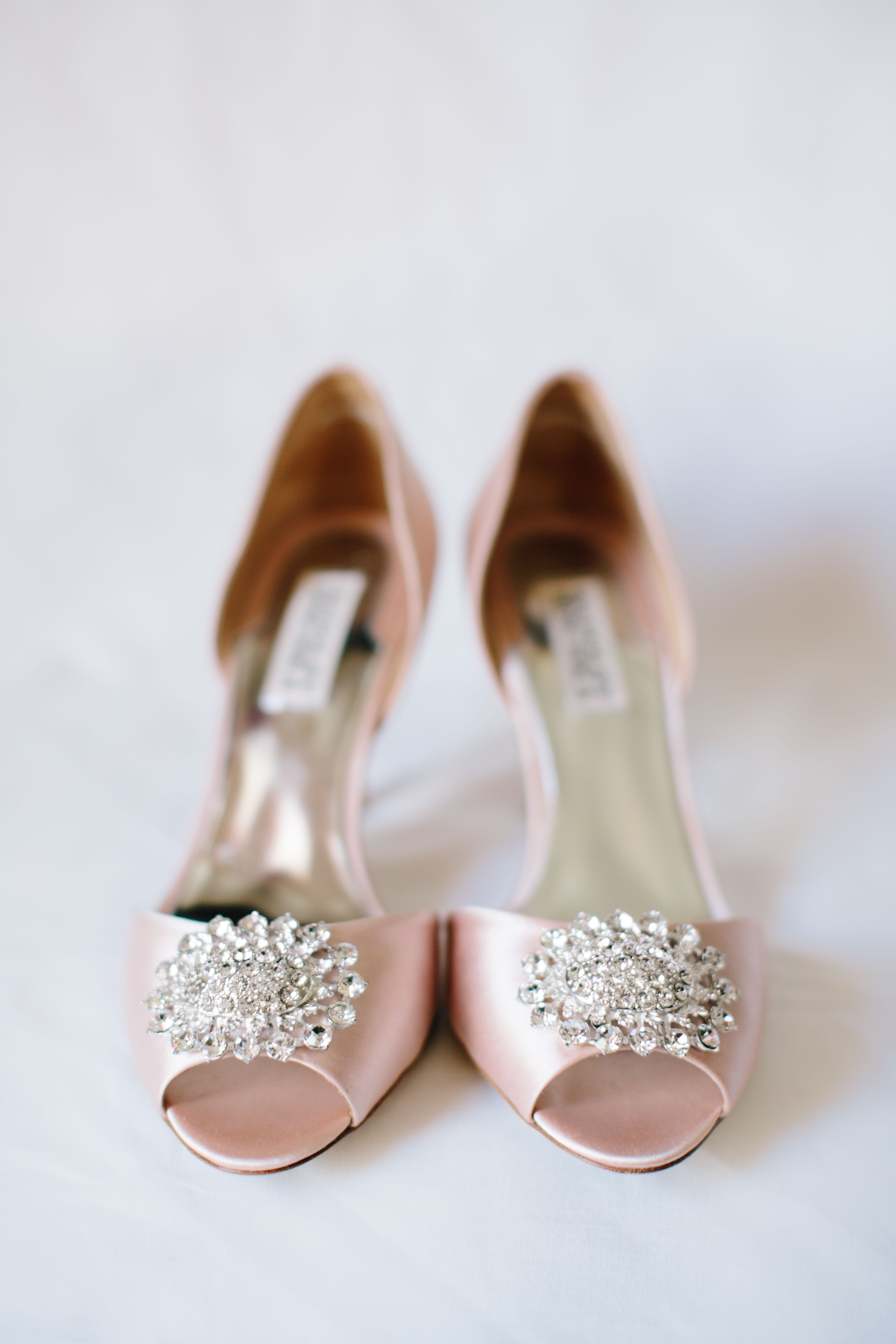 Pink Wedding Shoes With Crystal Detail