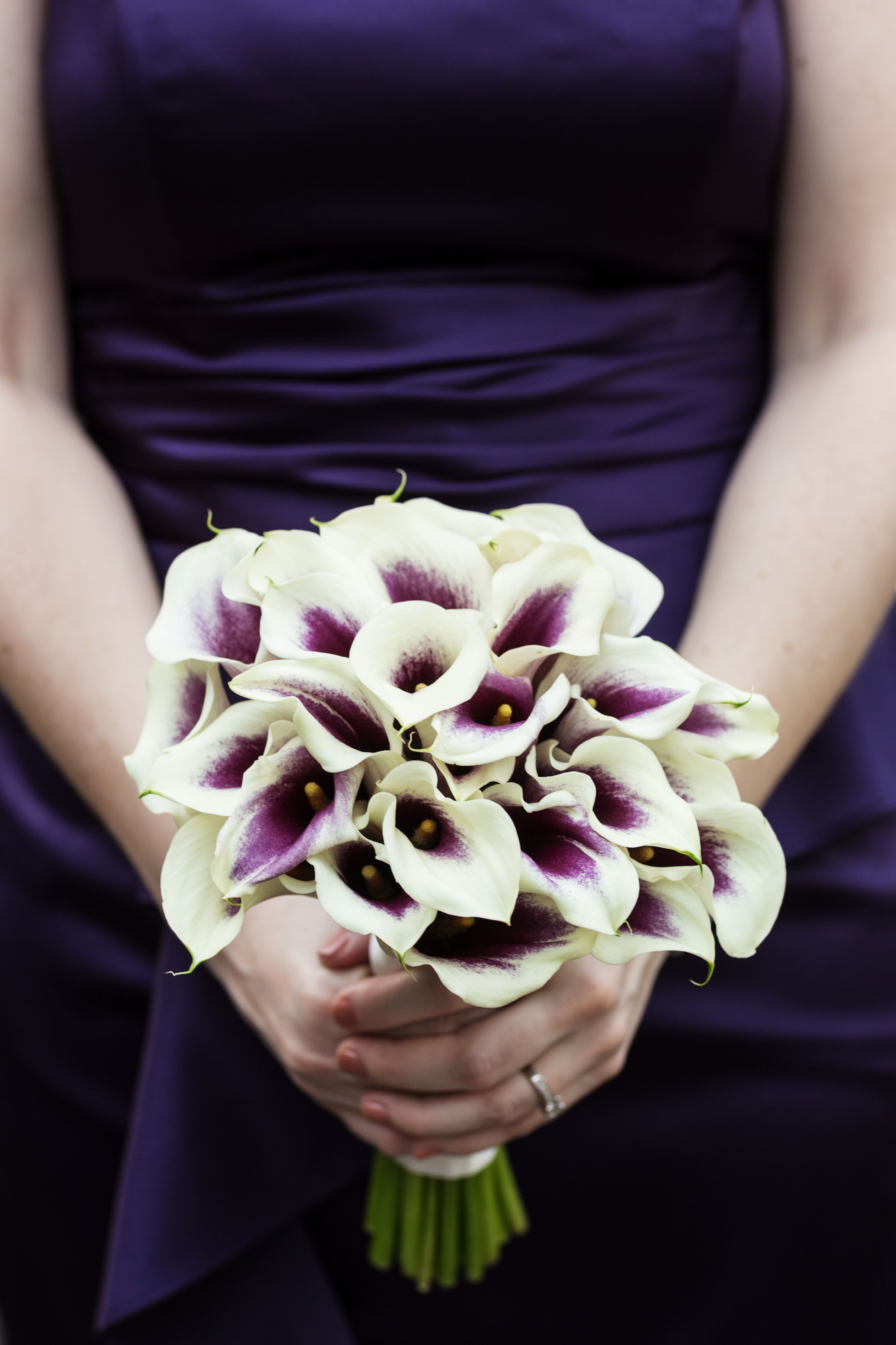 Purple and White Calla Lily Bouquet