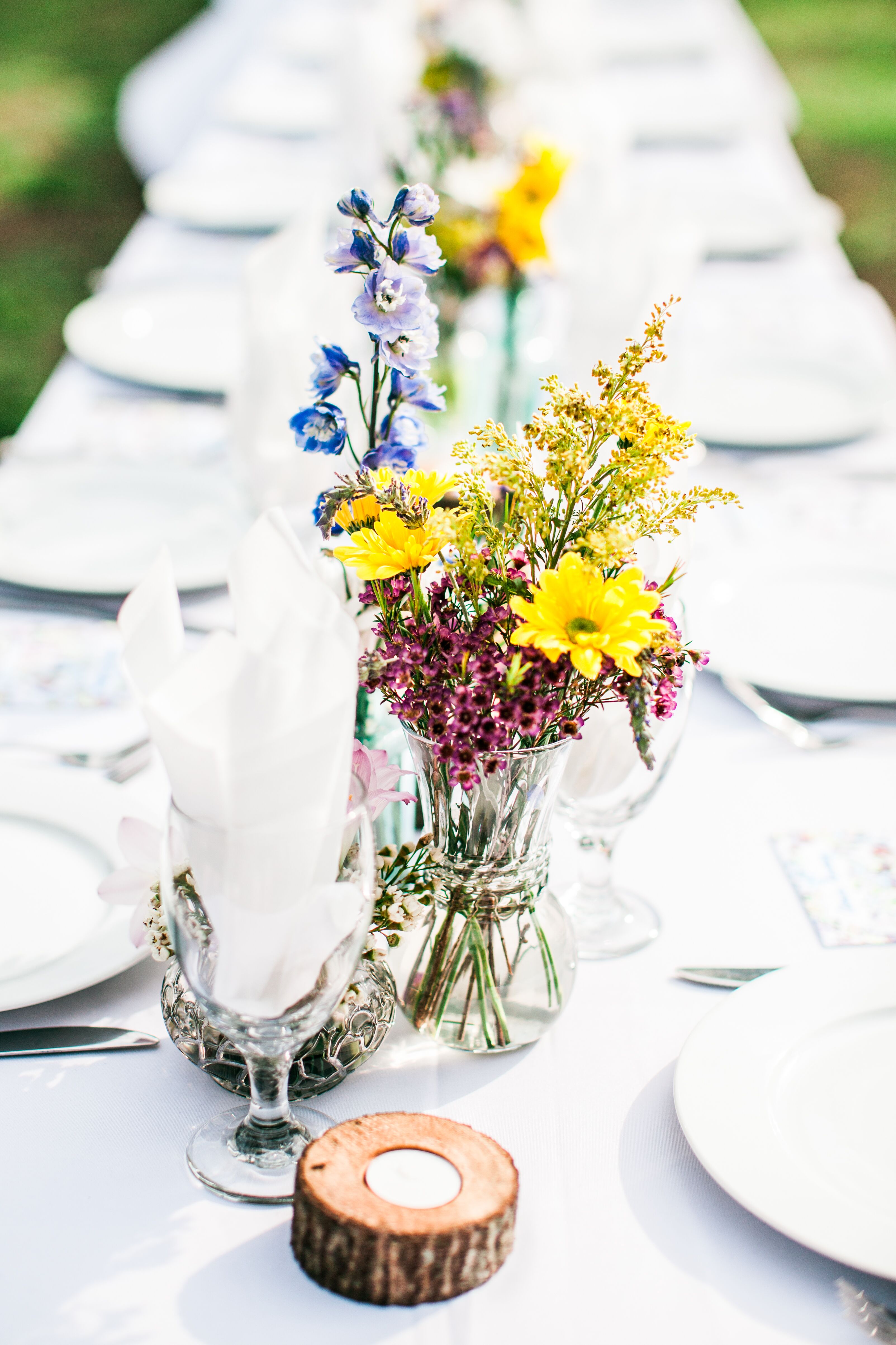 Wildflower and Yellow Daisy Centerpiece