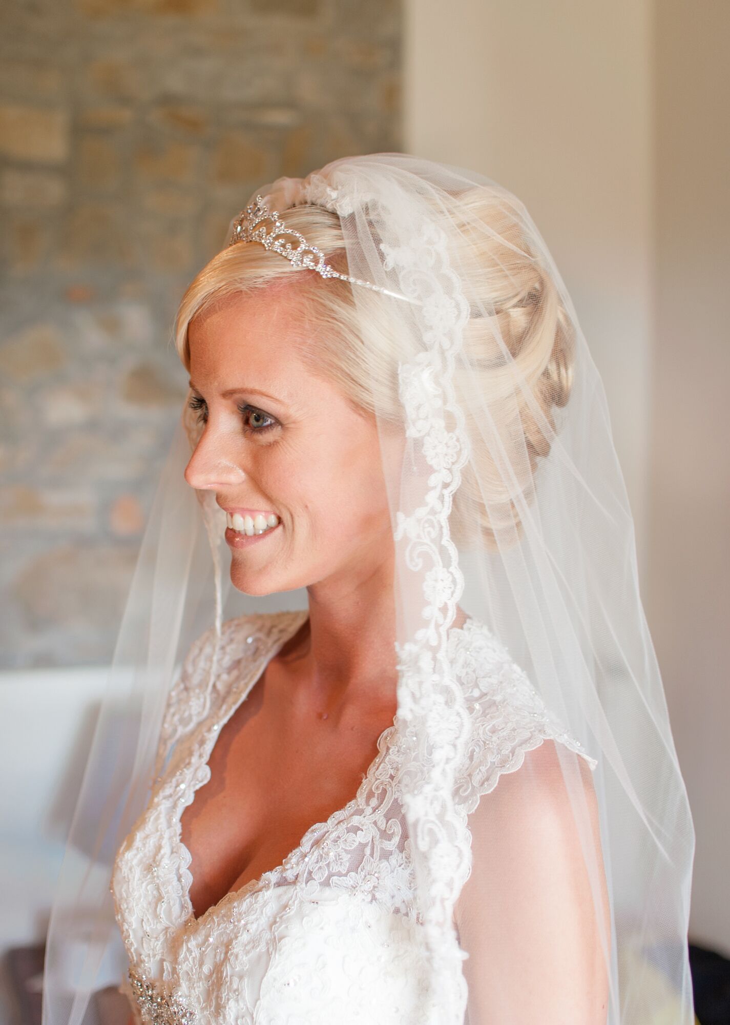 Veil and Crown Bridal Hairstyle