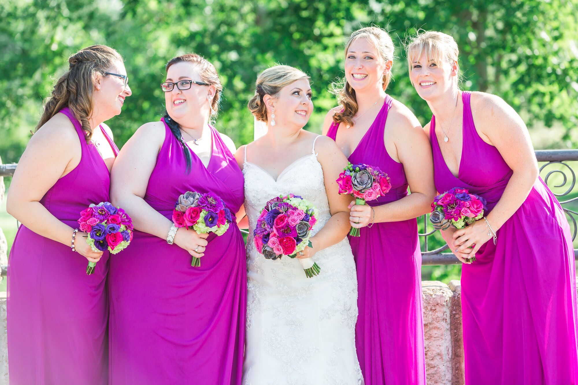 Bright purple cheap bridesmaid dresses