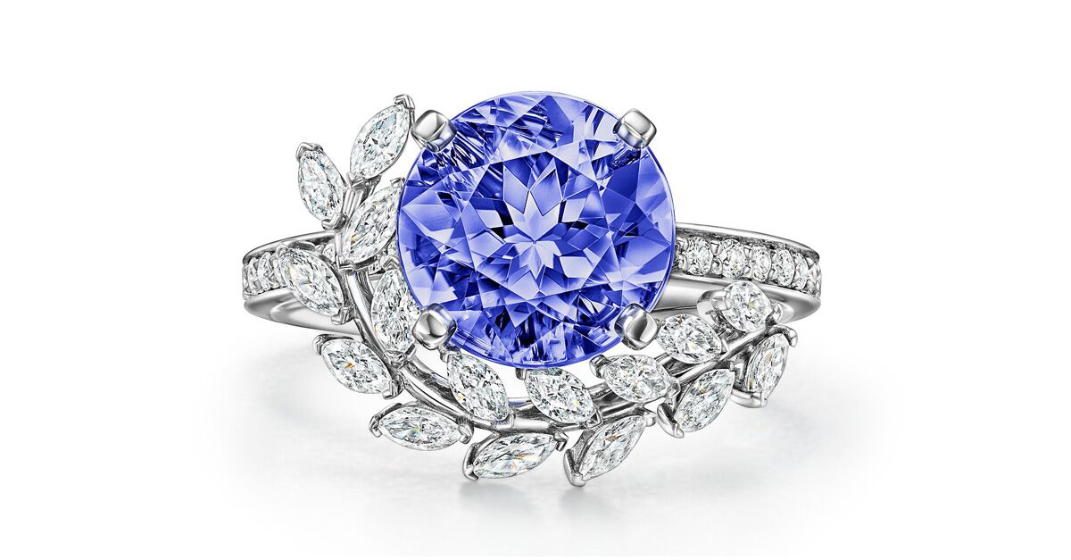 tanzanite cushion cut ring